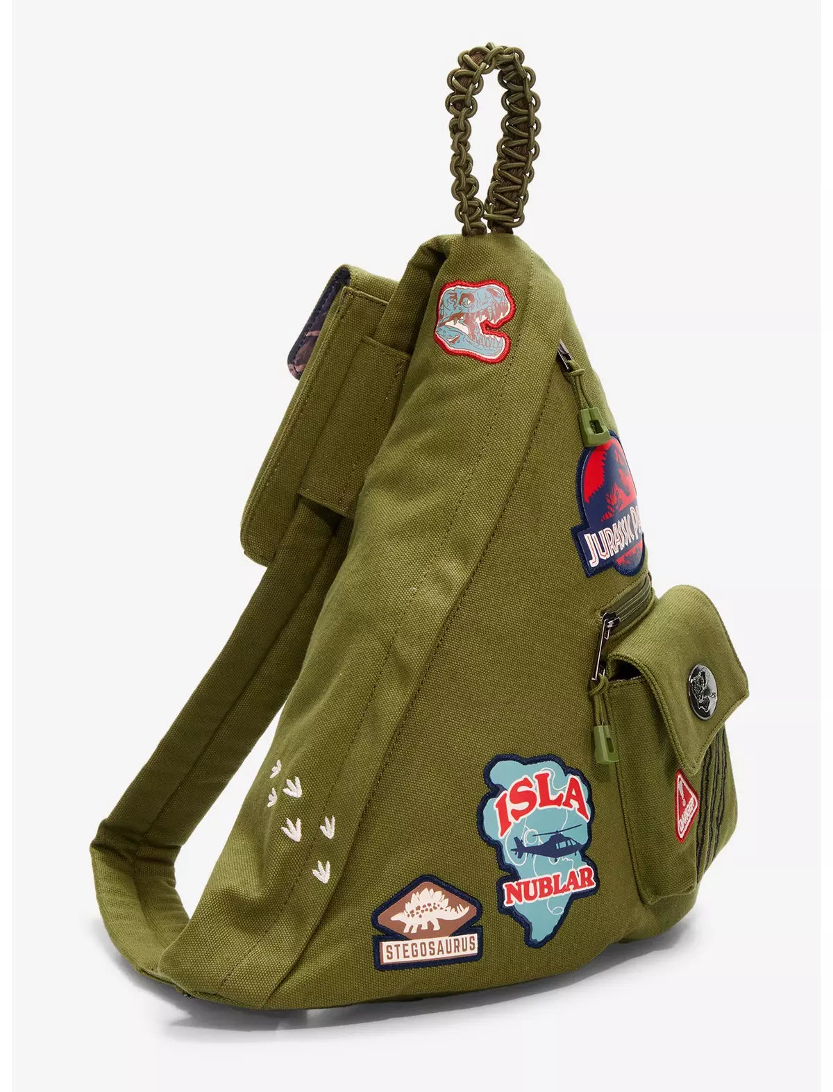 Jurassic Park Patches Triangle Sling Crossbody Bolsa