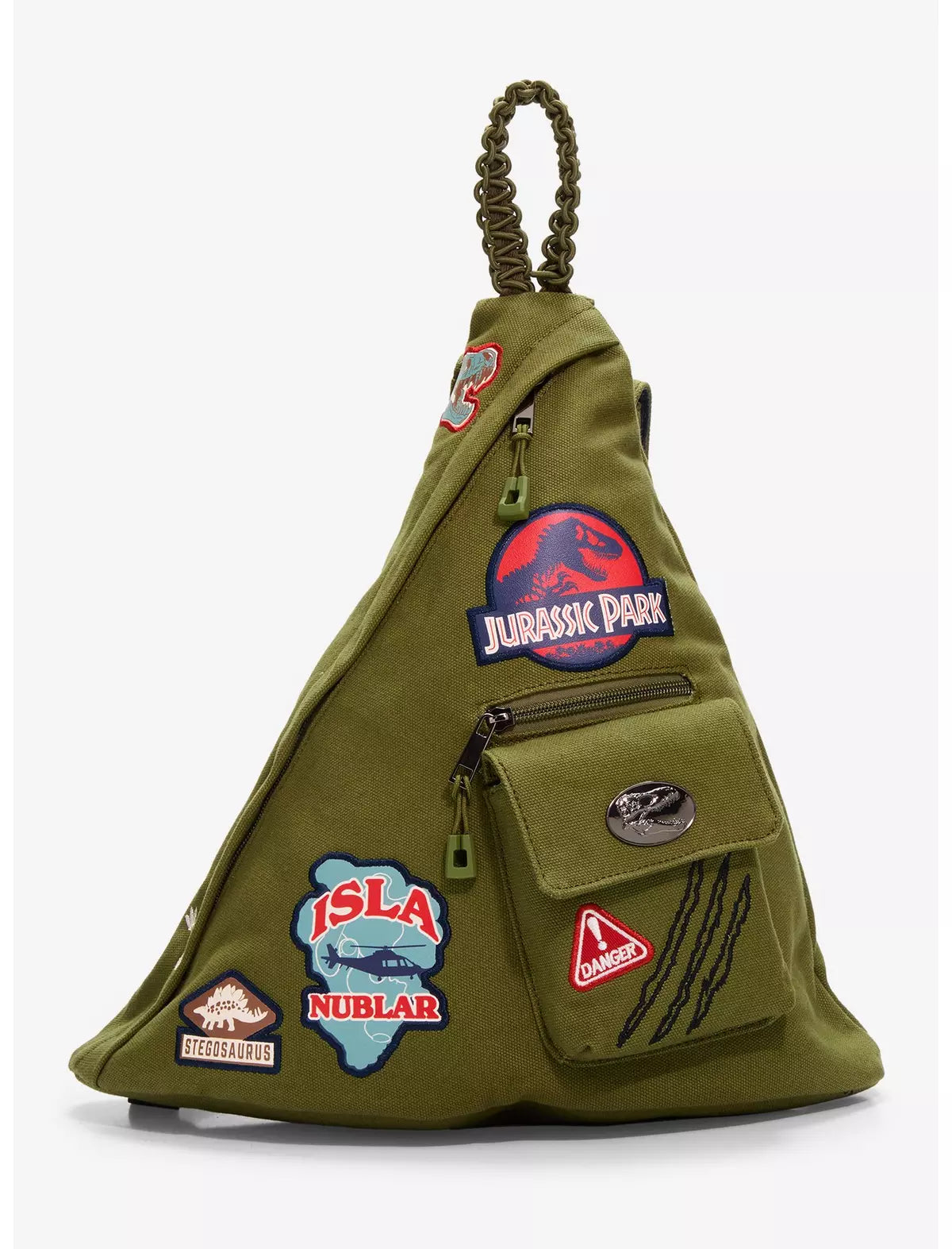 Jurassic Park Patches Triangle Sling Crossbody Bolsa