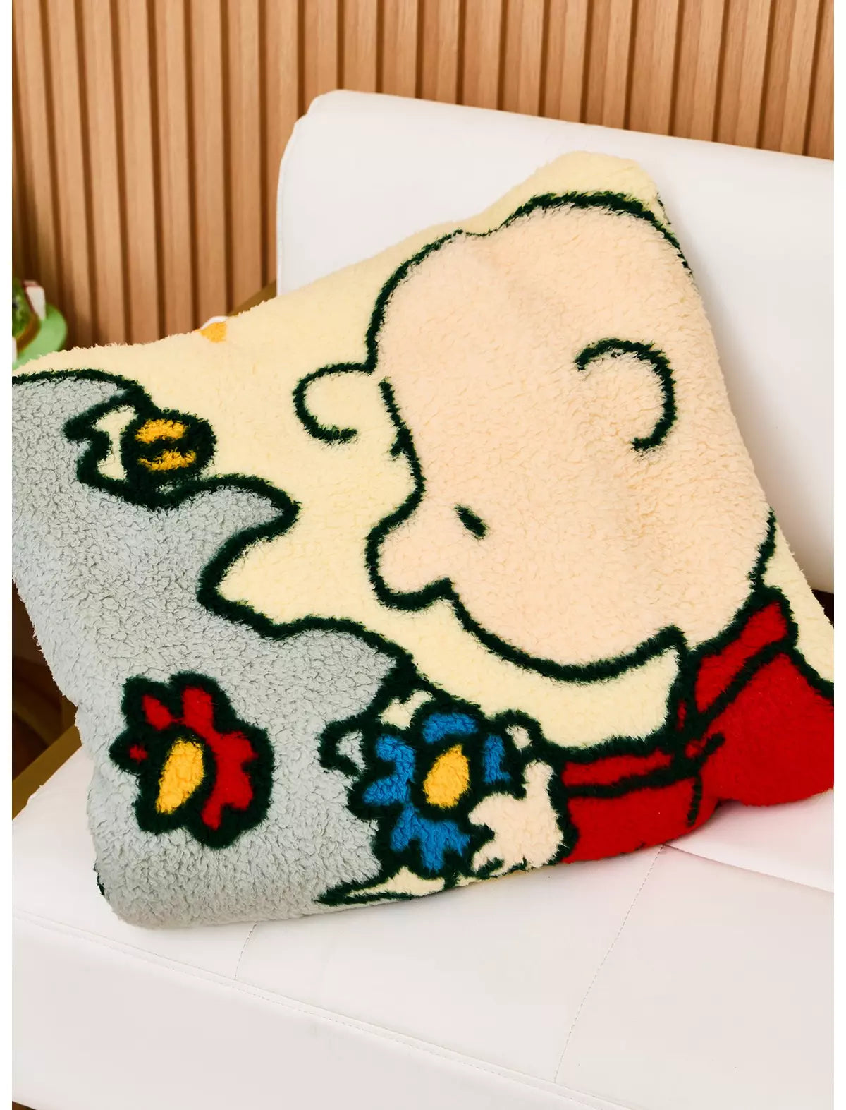 Peanuts Snoopy & Charlie Brown Holiday Sherpa Cobija