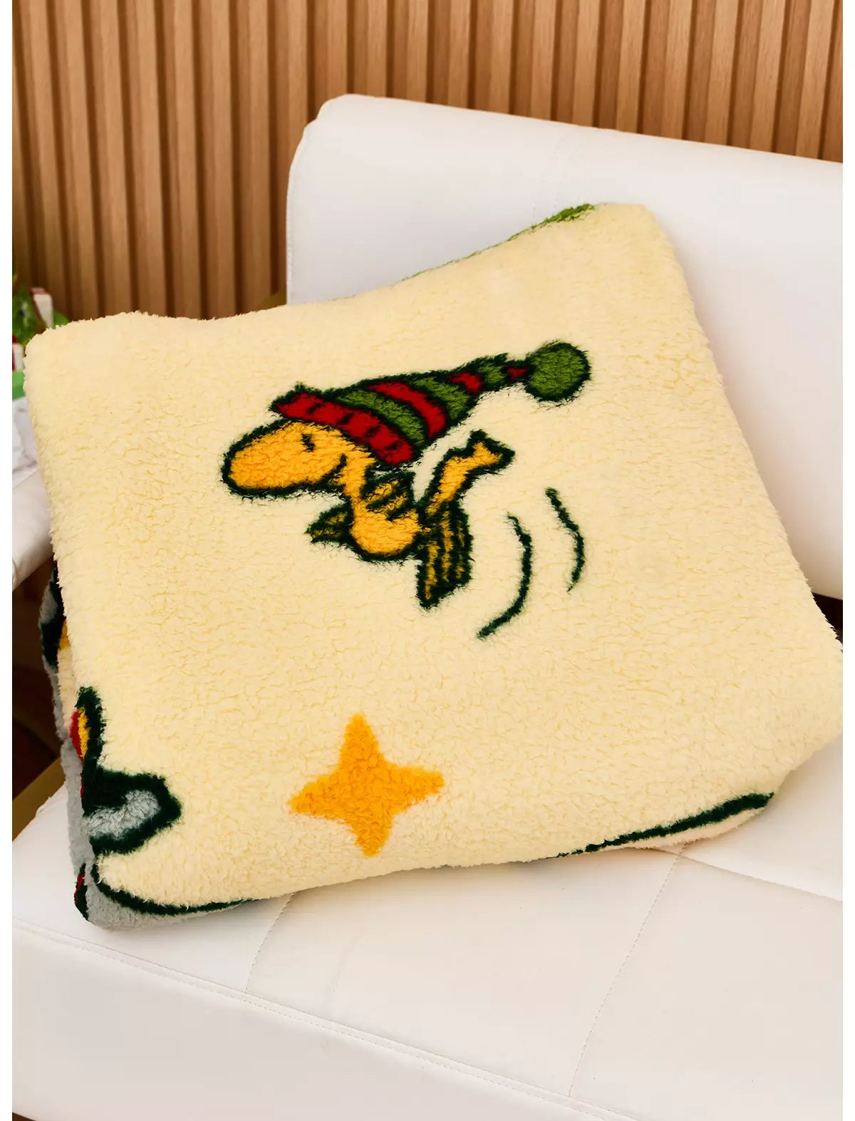 Peanuts Snoopy & Charlie Brown Holiday Sherpa Cobija