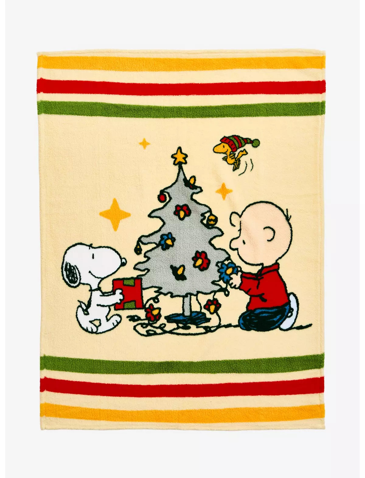 Peanuts Snoopy & Charlie Brown Holiday Sherpa Cobija