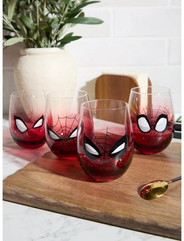Marvel Spider-Man Mask Set De Vasos Vidrio Hombre Araña