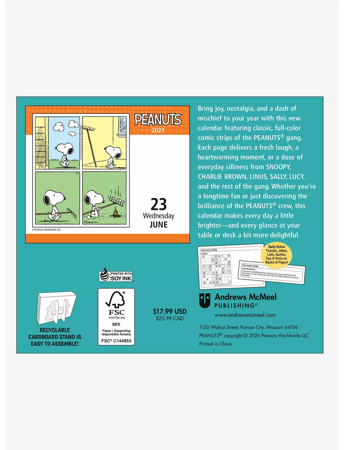 Peanuts 2027 Desk Calendario