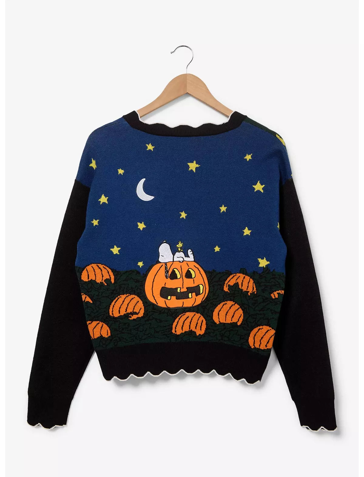 Peanuts The Great Pumpkin Women's Glow-in-the-Dark Cardigan Sueter Calabaza