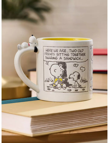 Peanuts Newspaper Comic Strip Snoopy Taza Periodico