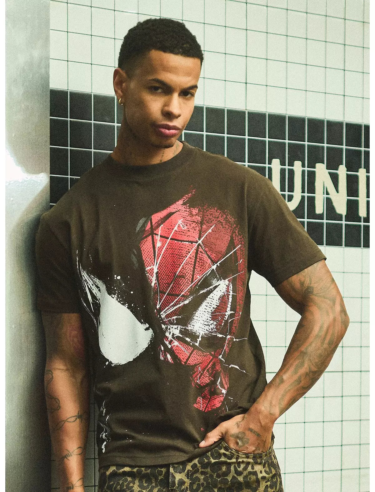 Spider Man Camisa Split Mask Hombre Araña