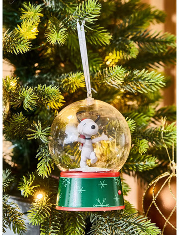 Peanuts Snoopy Snow Globe Musical Ornamento