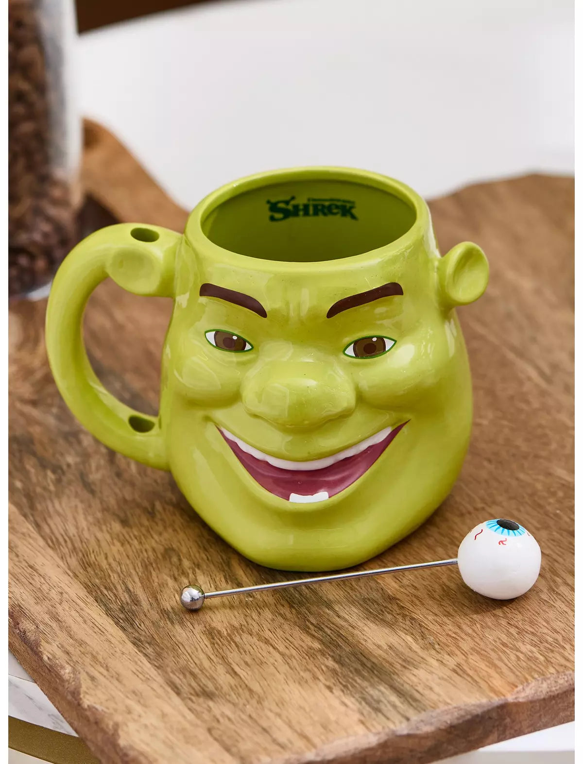 Shrek Taza Rostro Con Agitador