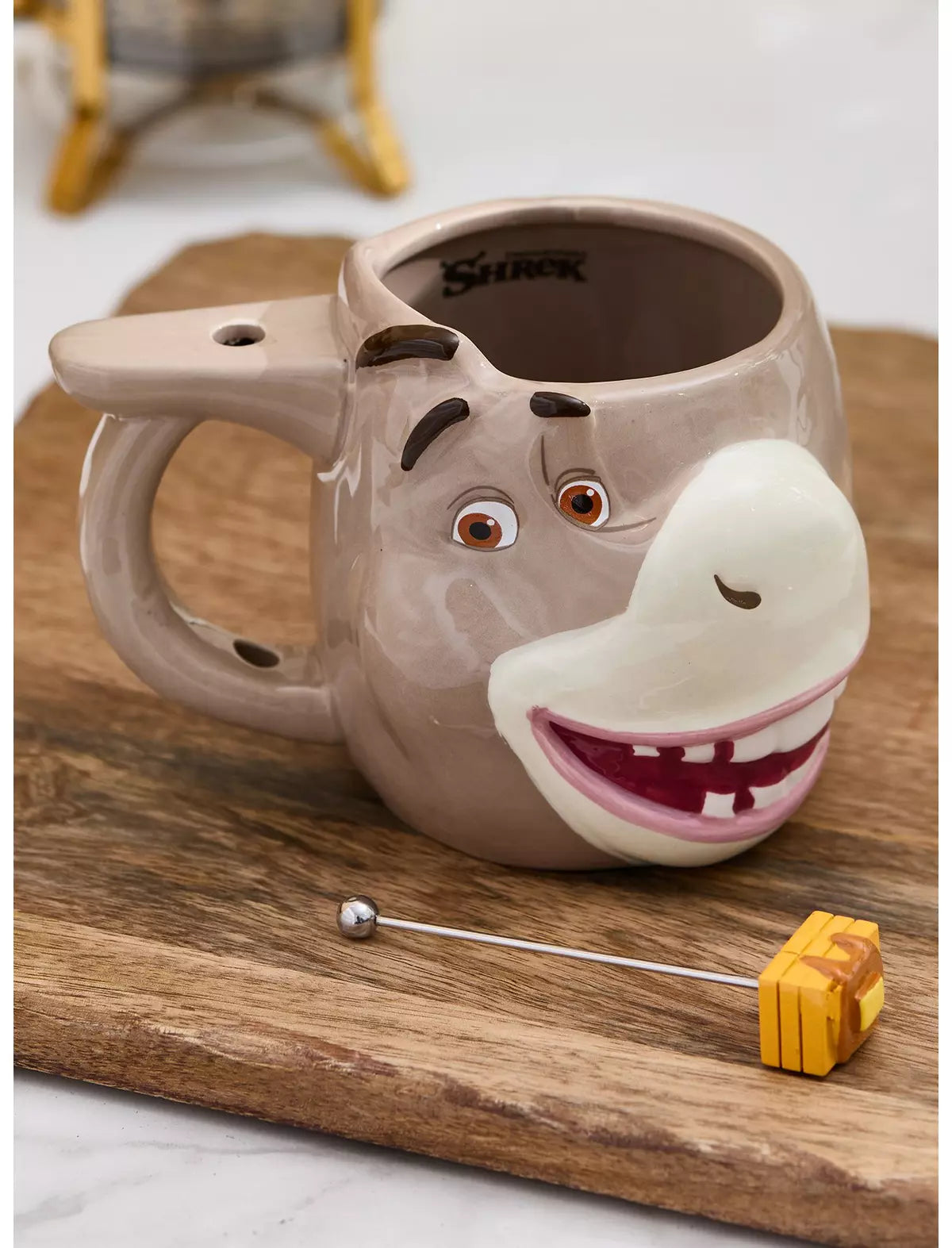 Shrek Taza Burro Con Agitador