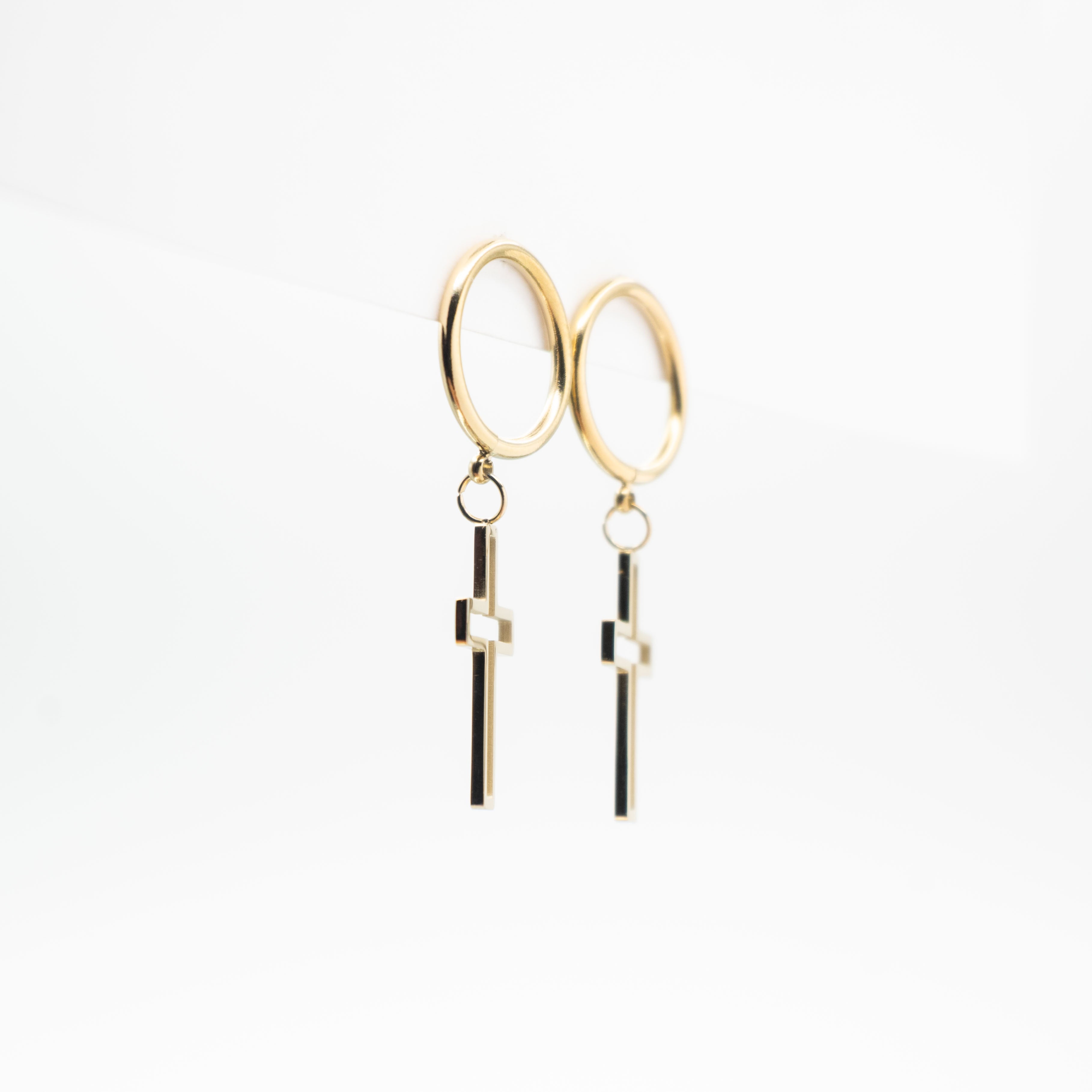 Aretes De Cruz Colgante