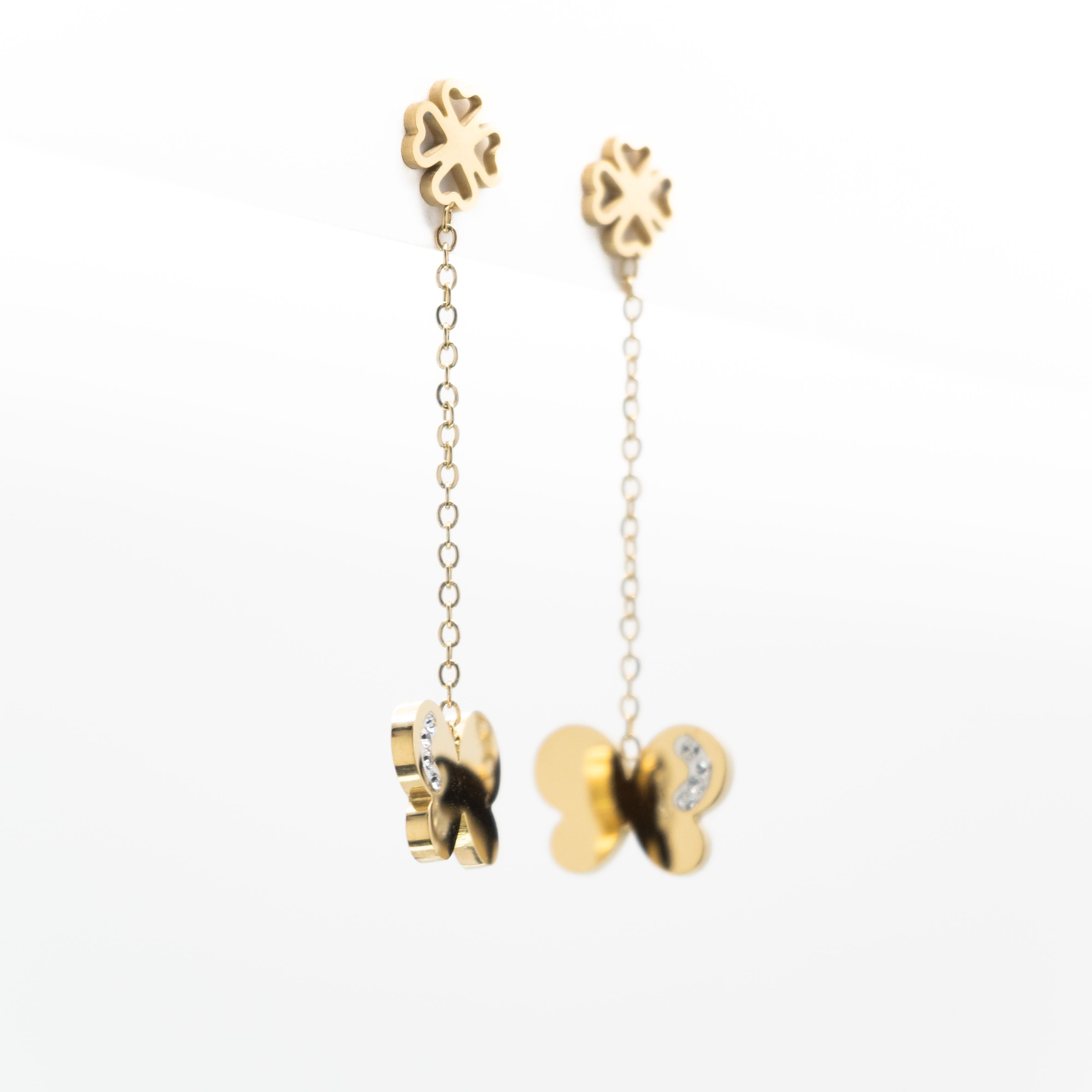Aretes De Mariposa Strass Colgante