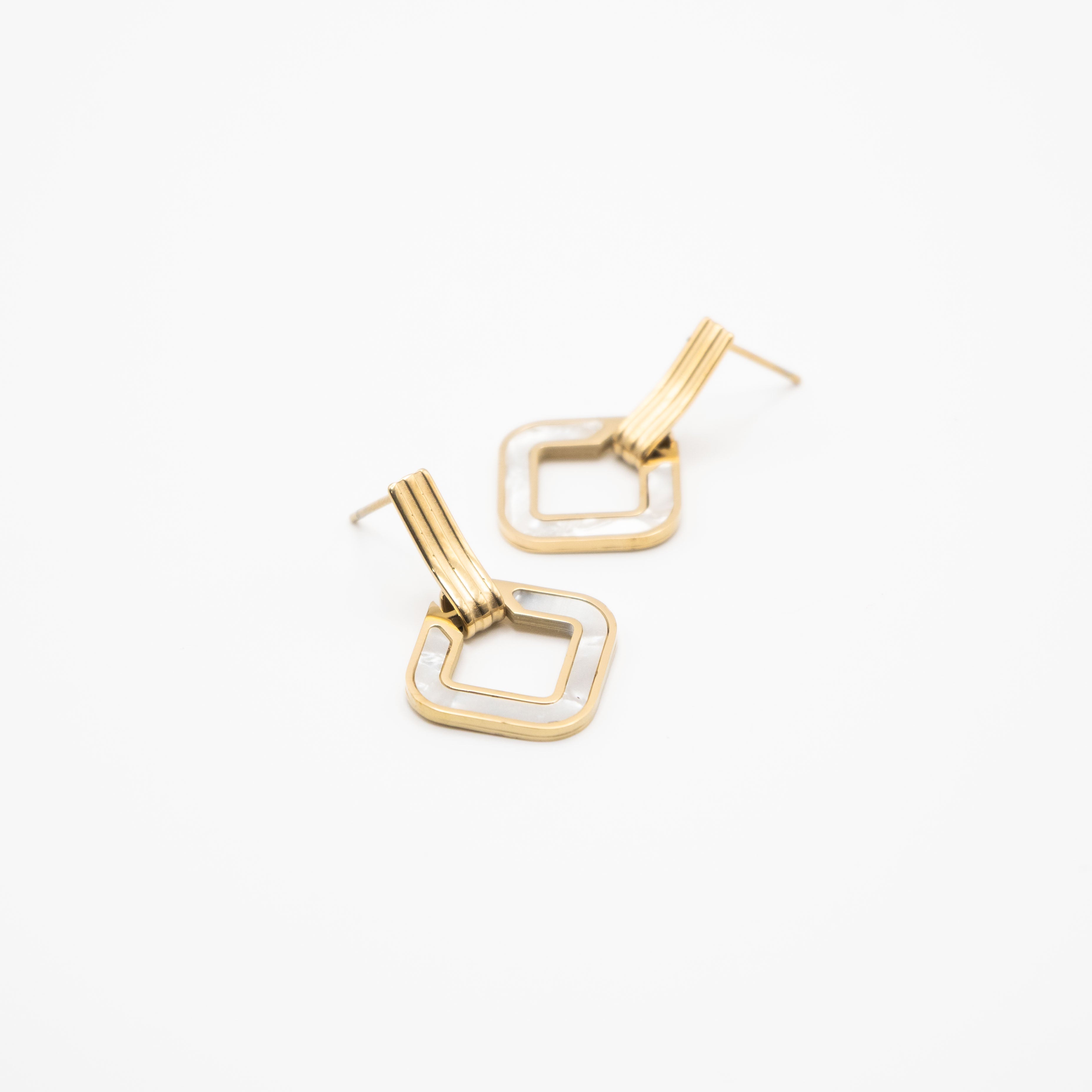 Aretes De Rombo Marmoleados