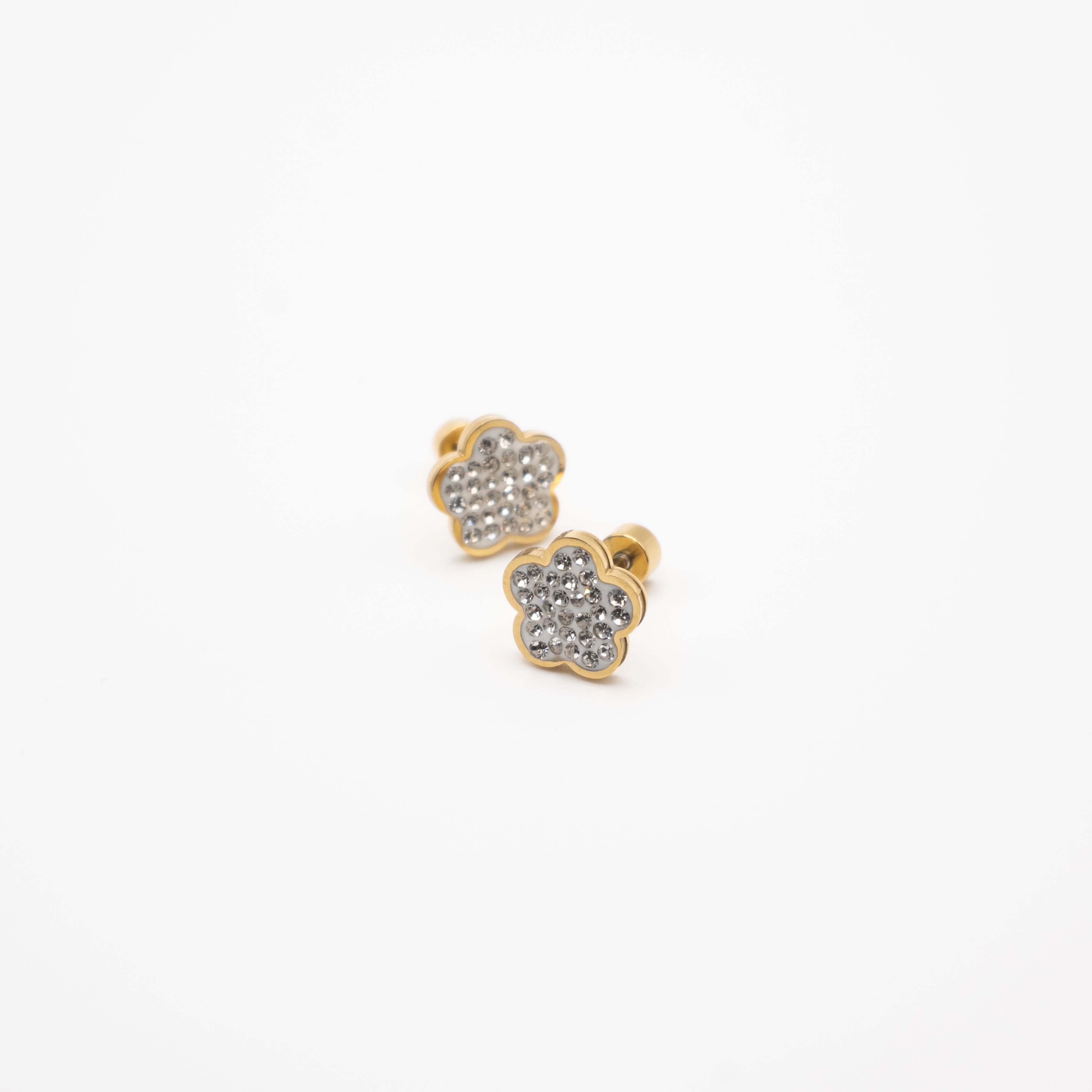Aretes De Flor Strass