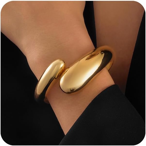 Pulseras Doradas para Mujer Diseño Espiral con Gota de Agua