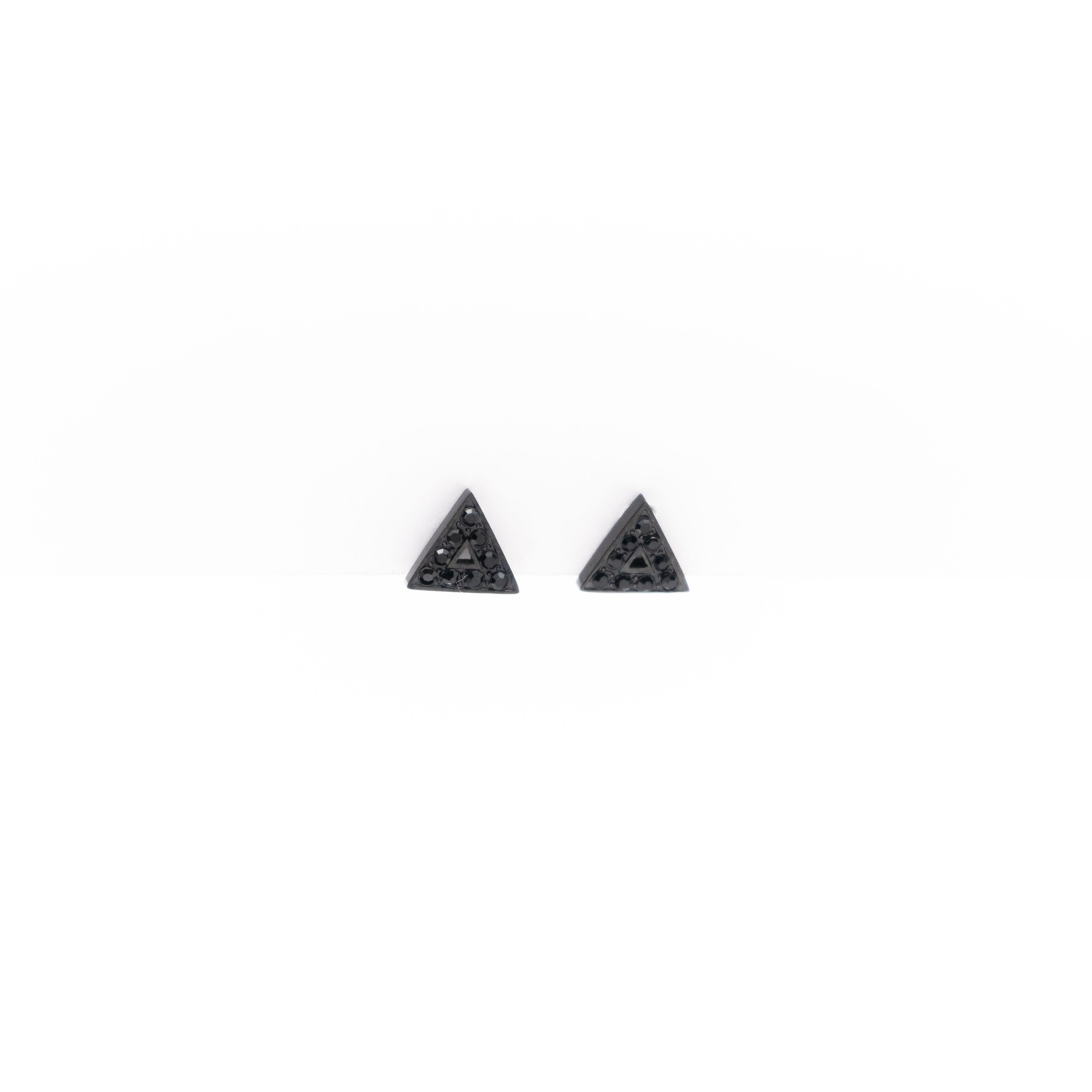 Aretes Triangulares Strass Negro
