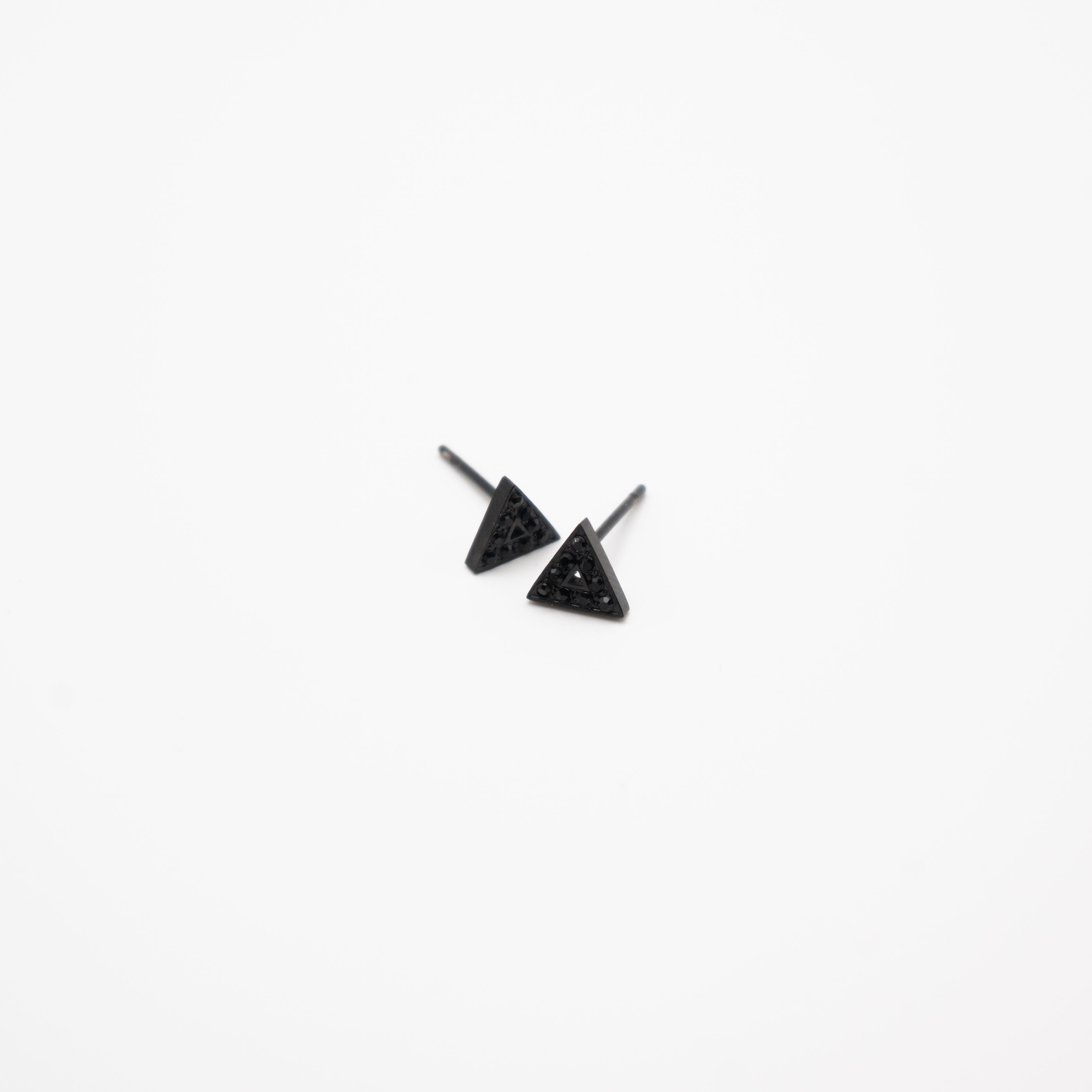 Aretes Triangulares Strass Negro