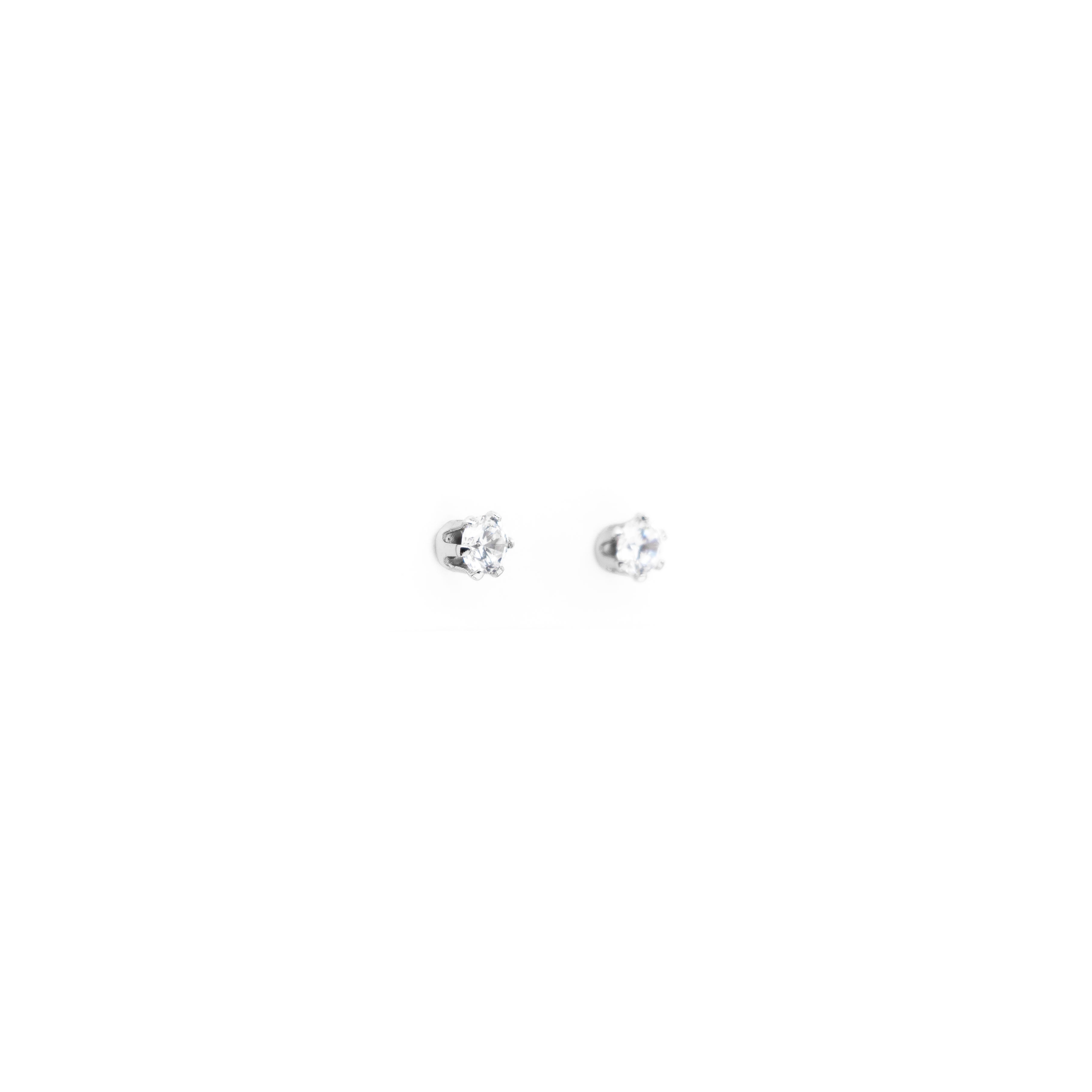 Aretes Plateados de Cubic Circonia