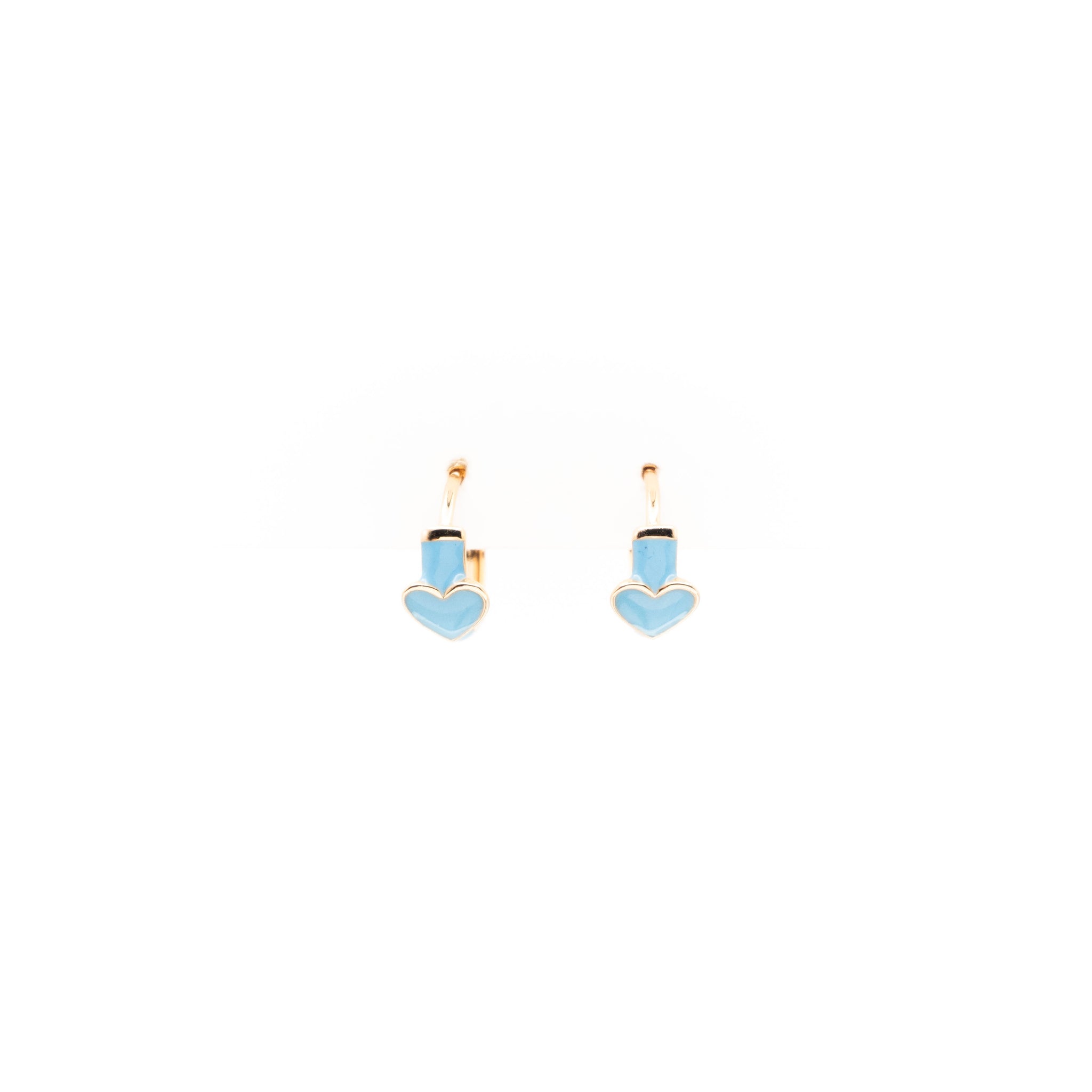 Aretes De Corazón Azul