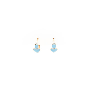 Aretes De Corazón Azul