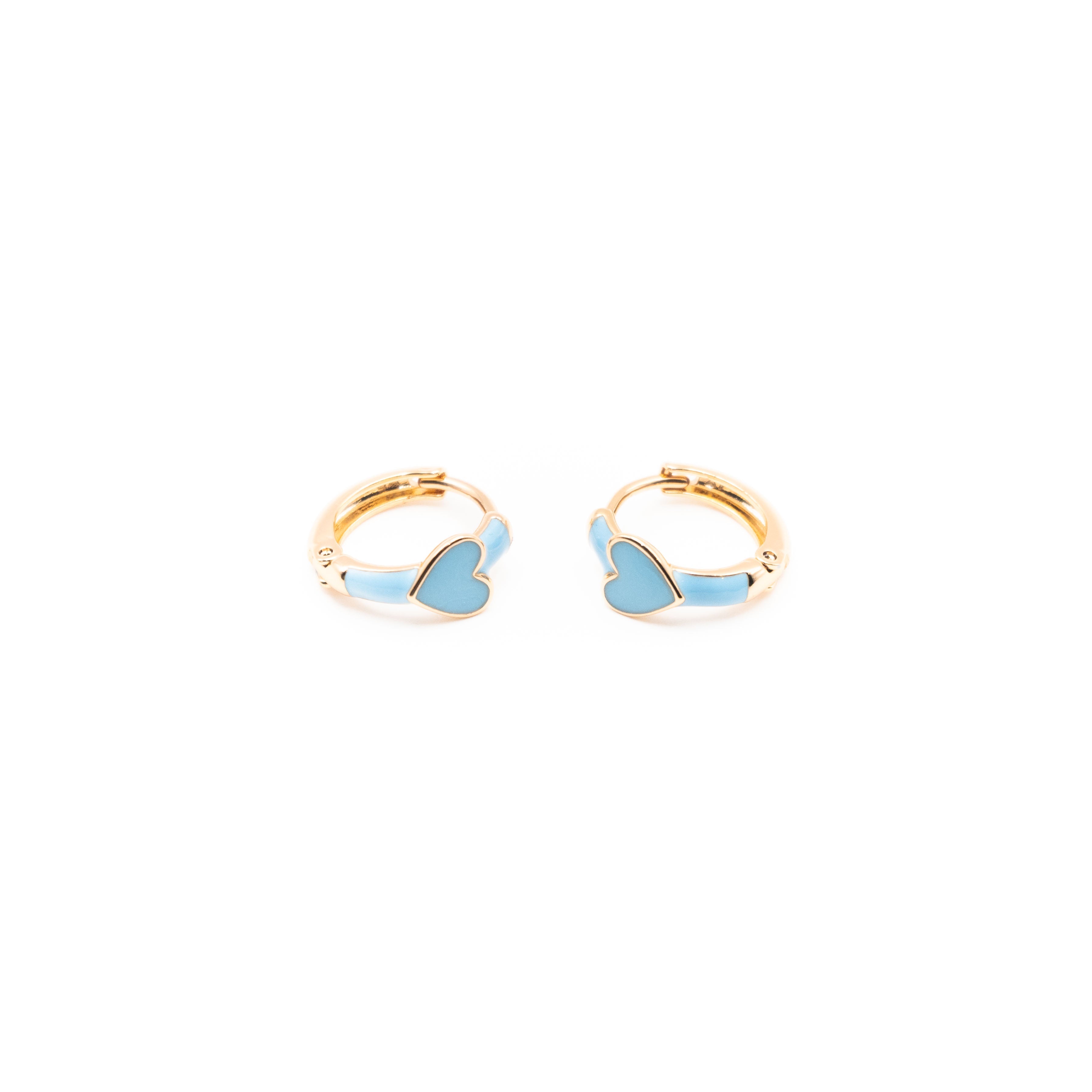 Aretes De Corazón Azul