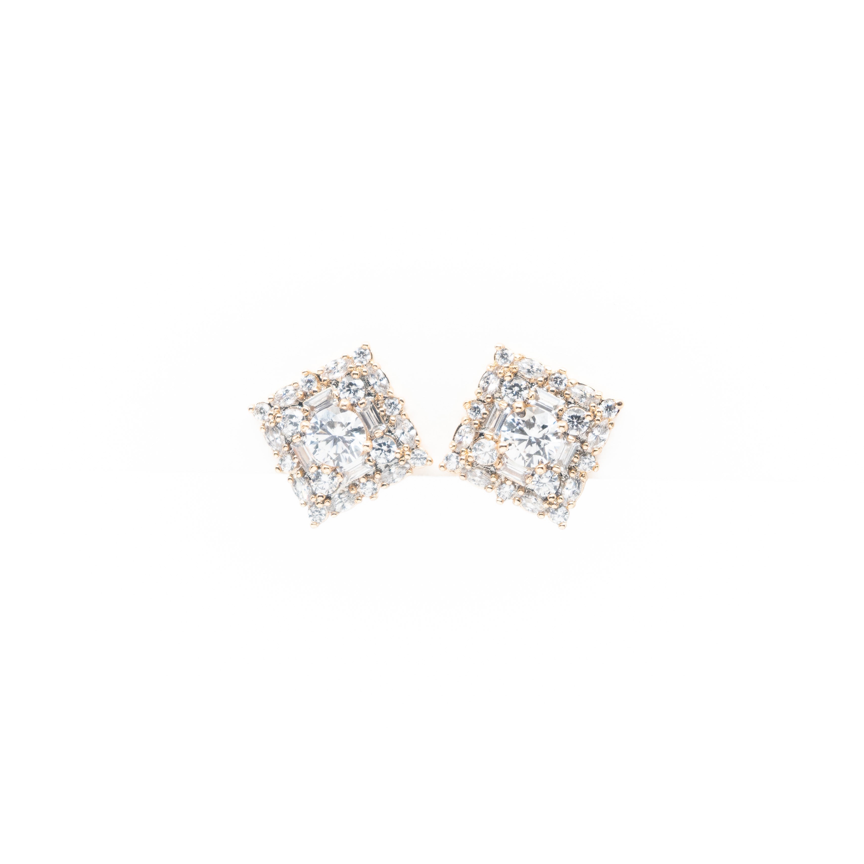 Aretes Cuadrados Con Strass