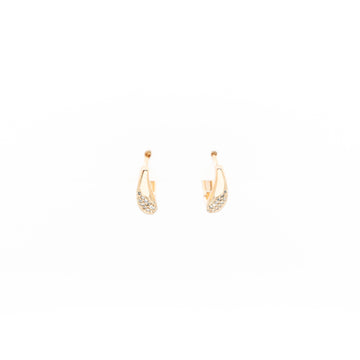 Aretes De Argolla Con Franja Strass