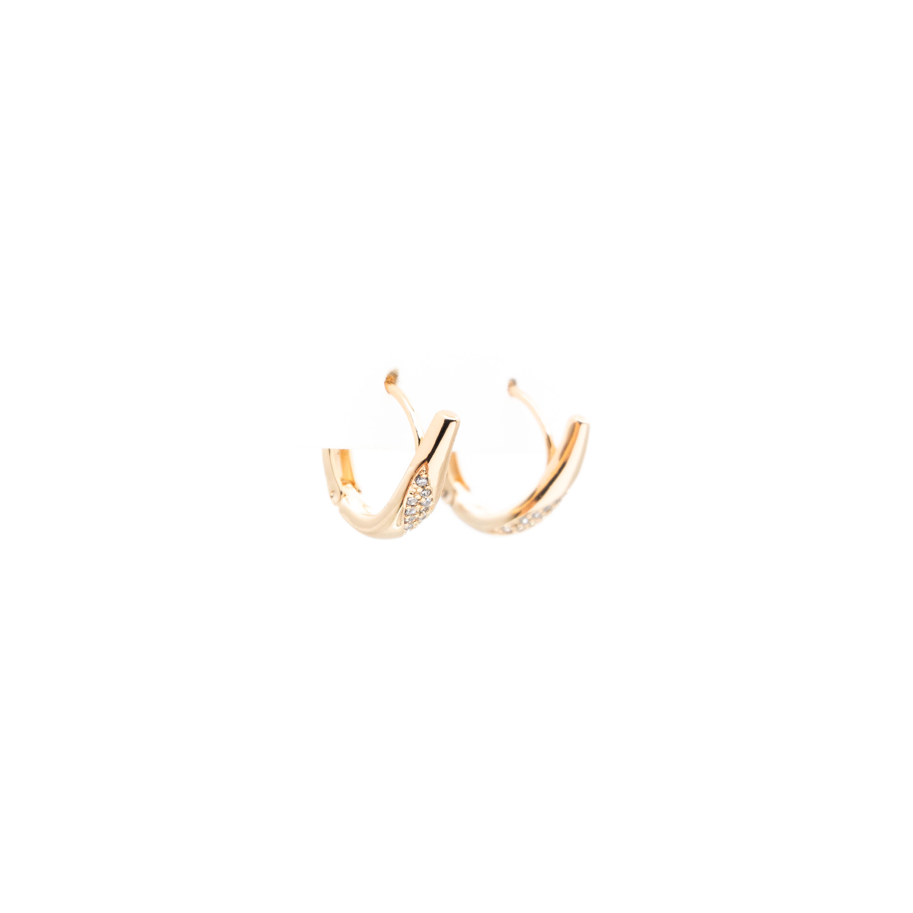 Aretes De Argolla Con Franja Strass