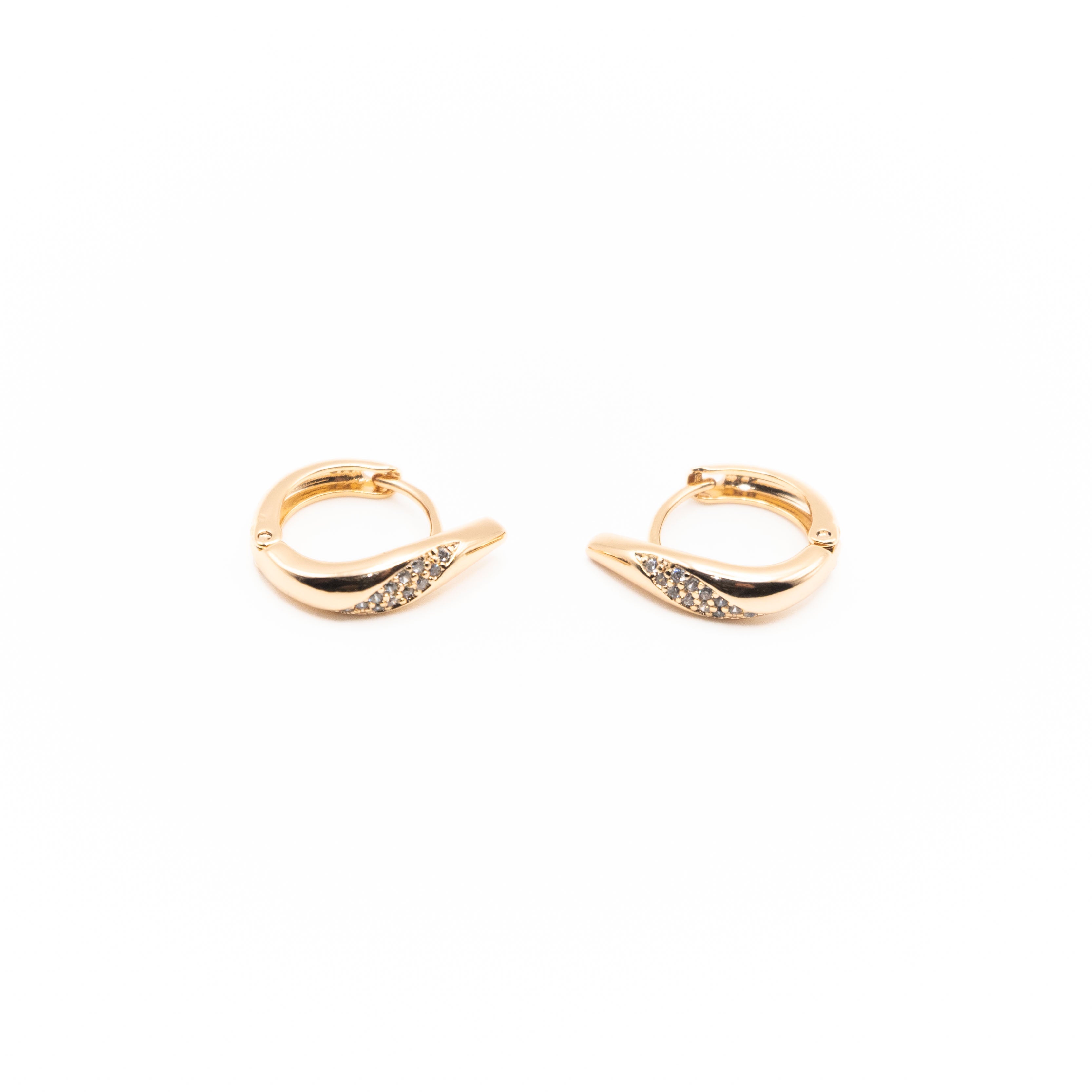 Aretes De Argolla Con Franja Strass
