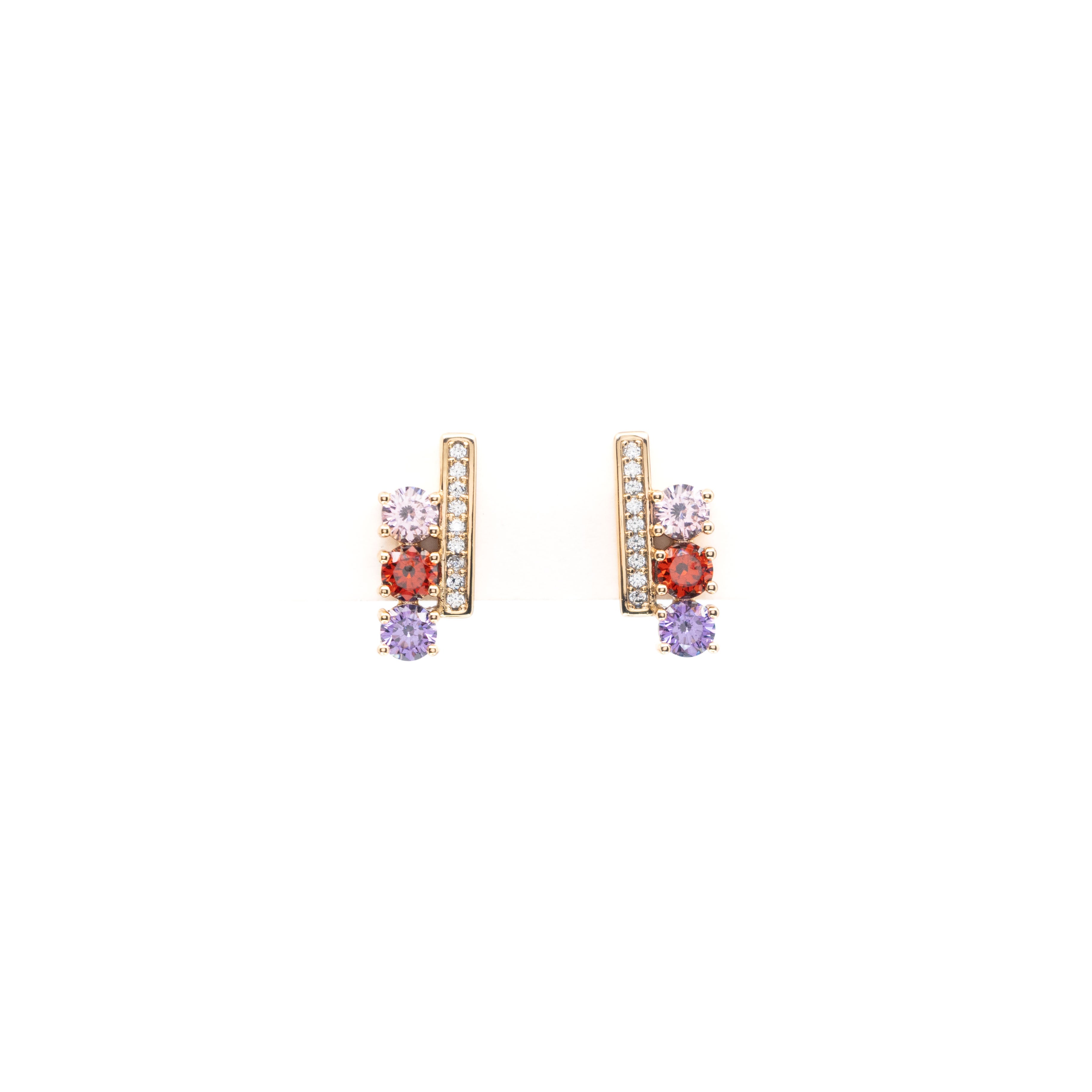 Aretes Dorados De Circonia Y Strass