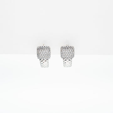 Aretes Plateados Con Strass