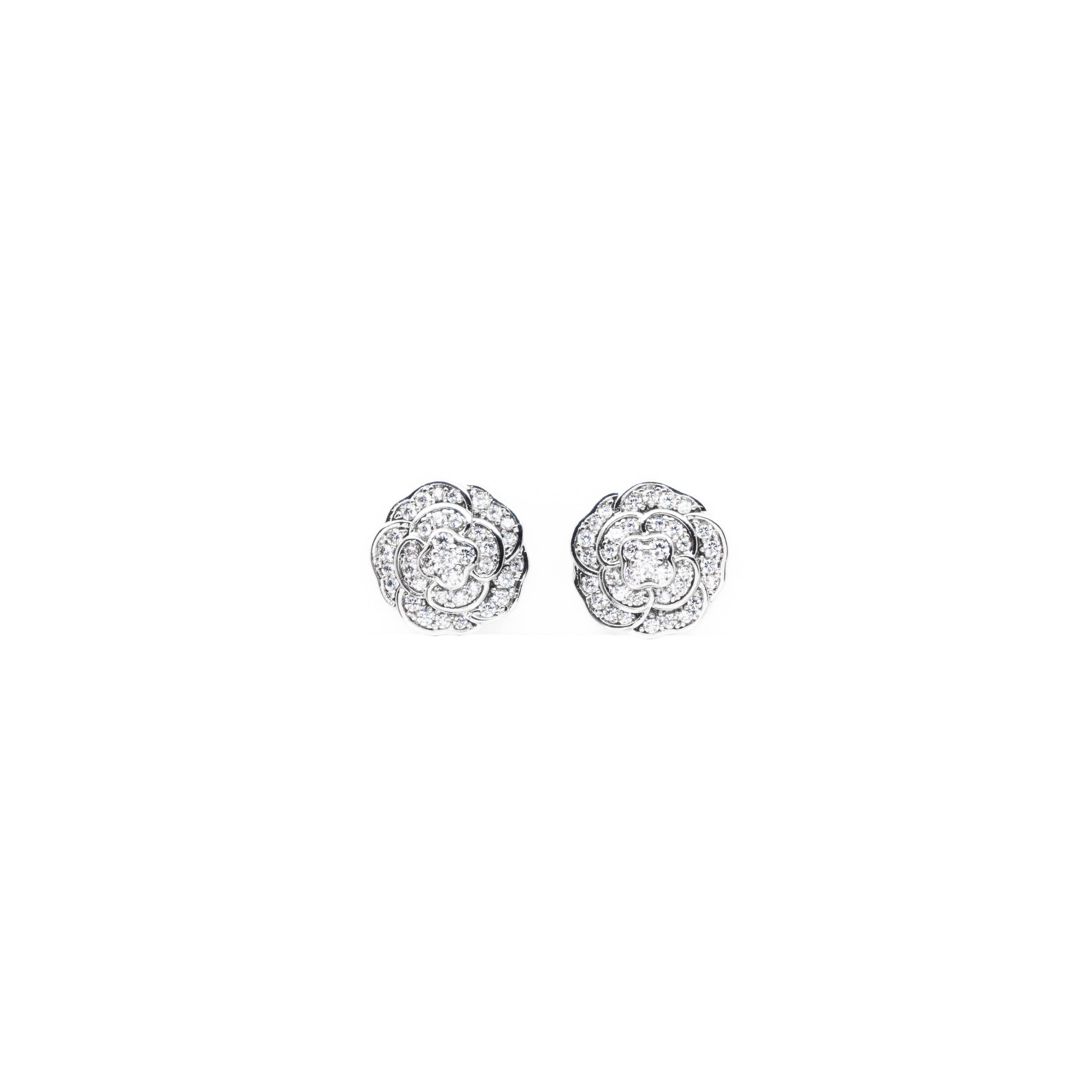 Aretes De Flor Con Strass