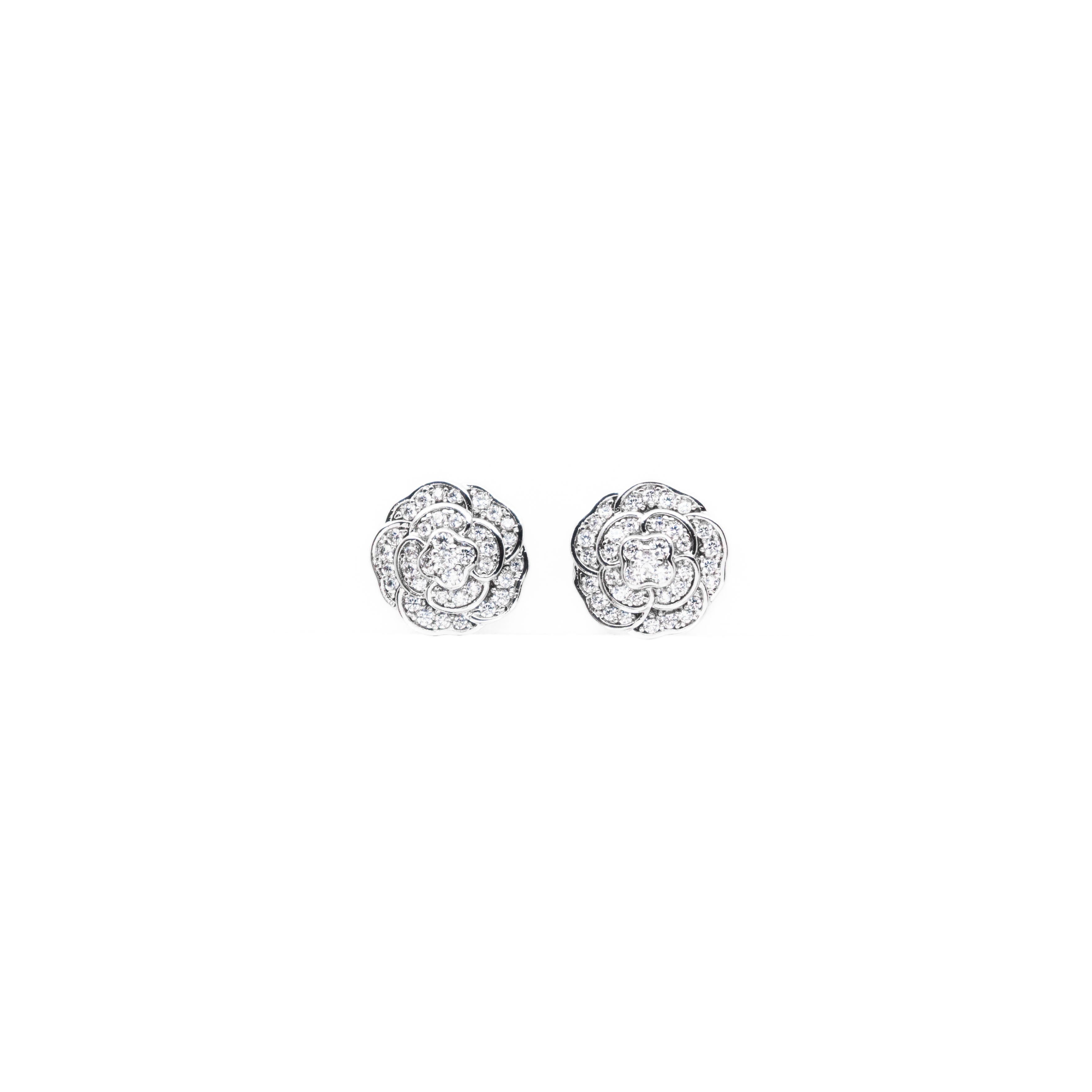 Aretes De Flor Con Strass