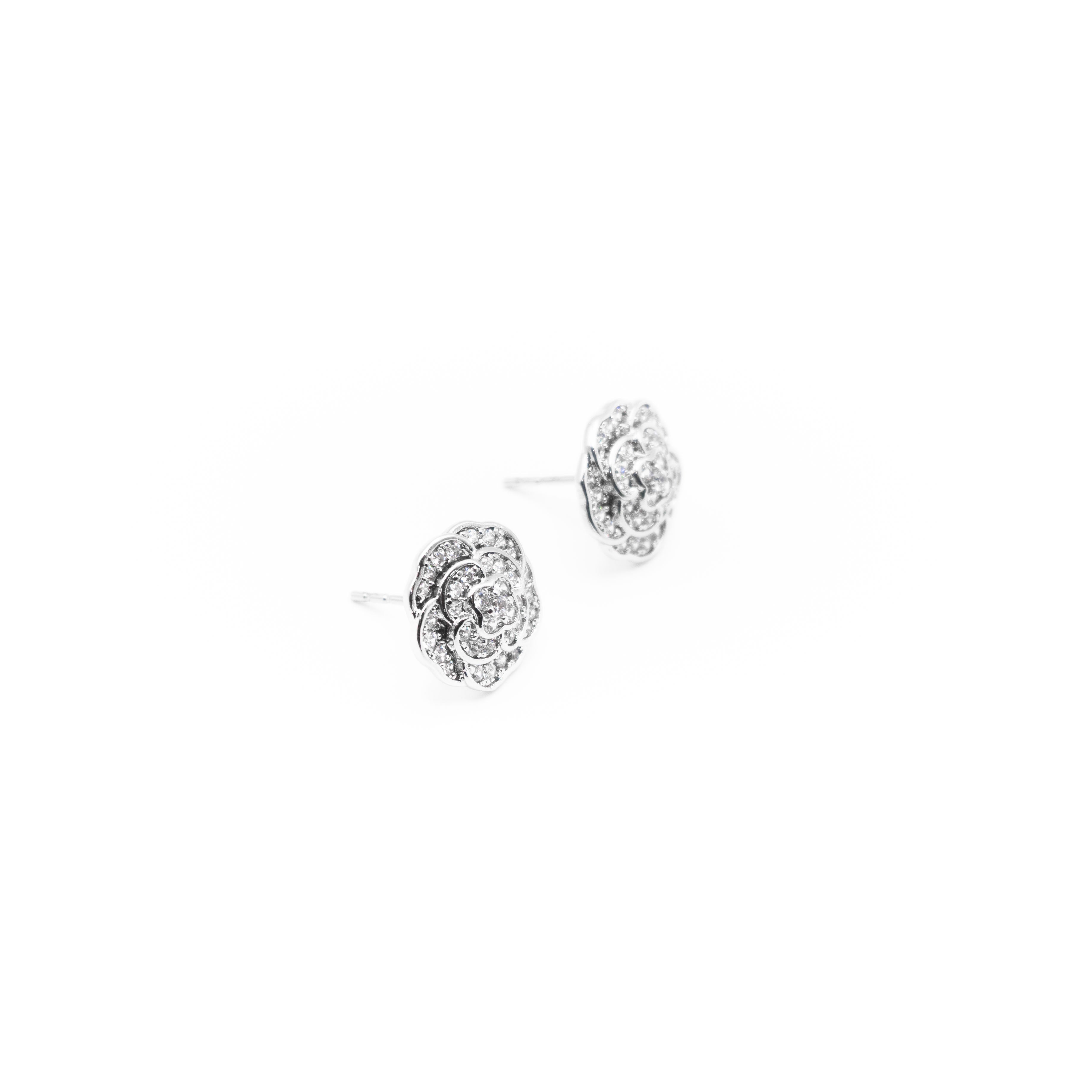 Aretes De Flor Con Strass