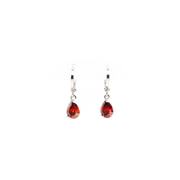 Aretes De Circonia Colgante Rojo