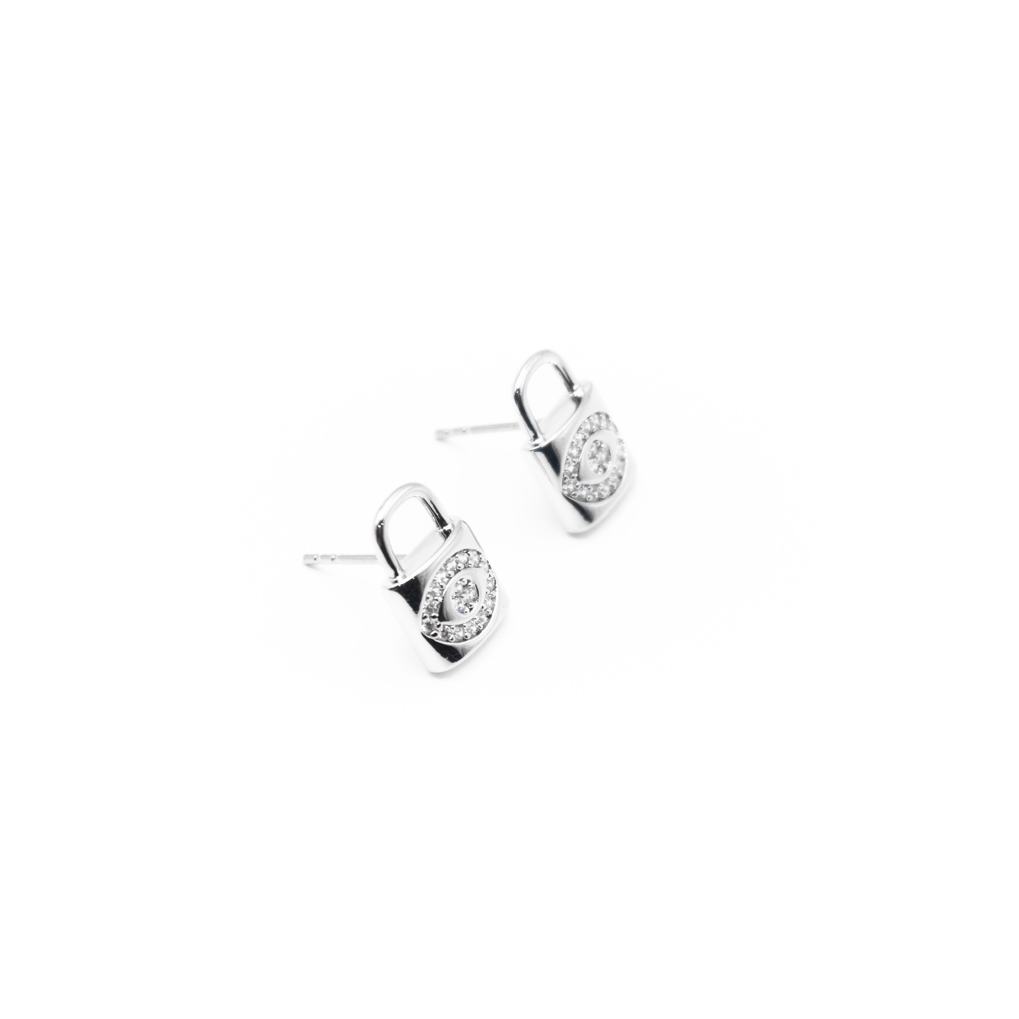 Aretes De Candado Y Ojo Strass
