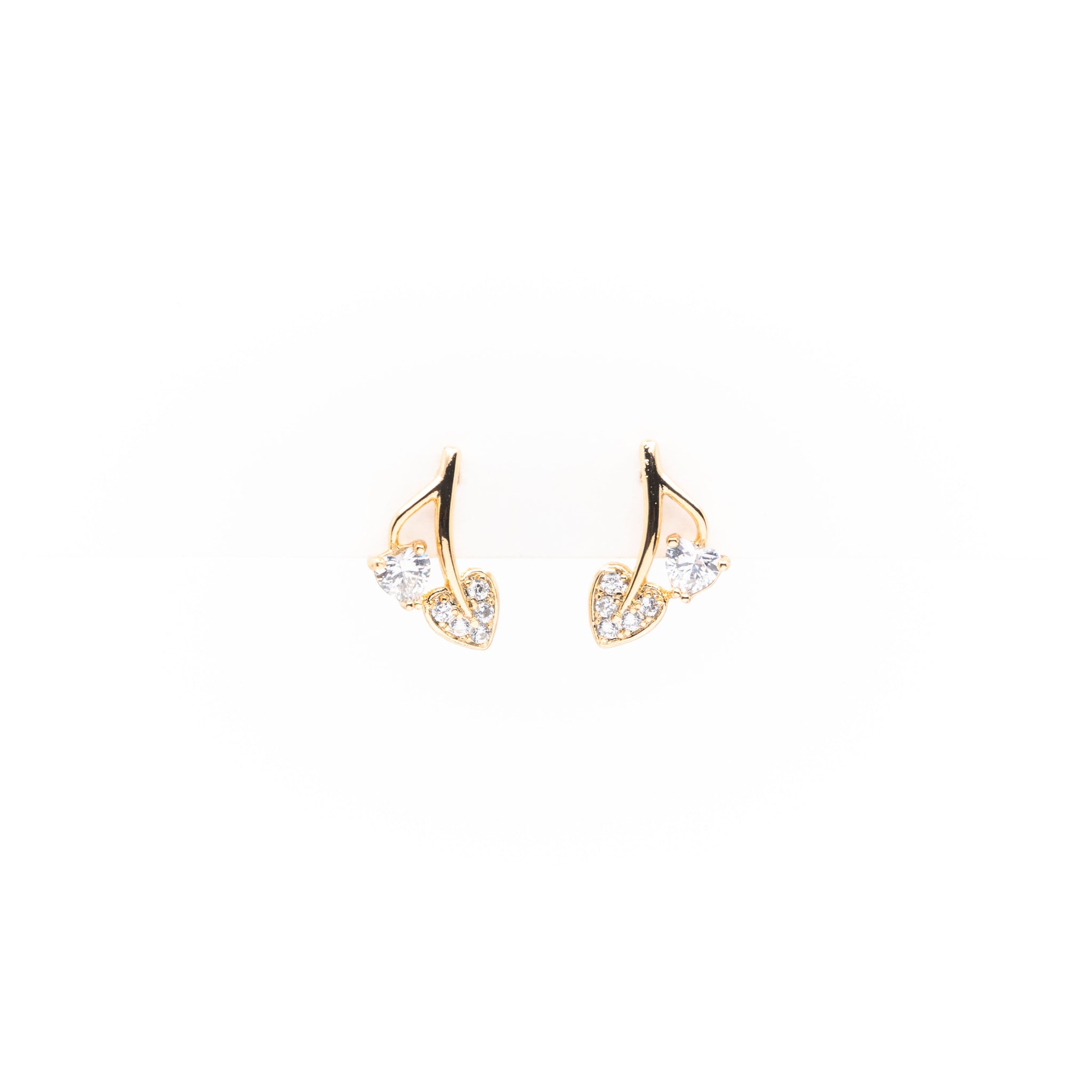 Aretes De Ramas De Corazón Strass