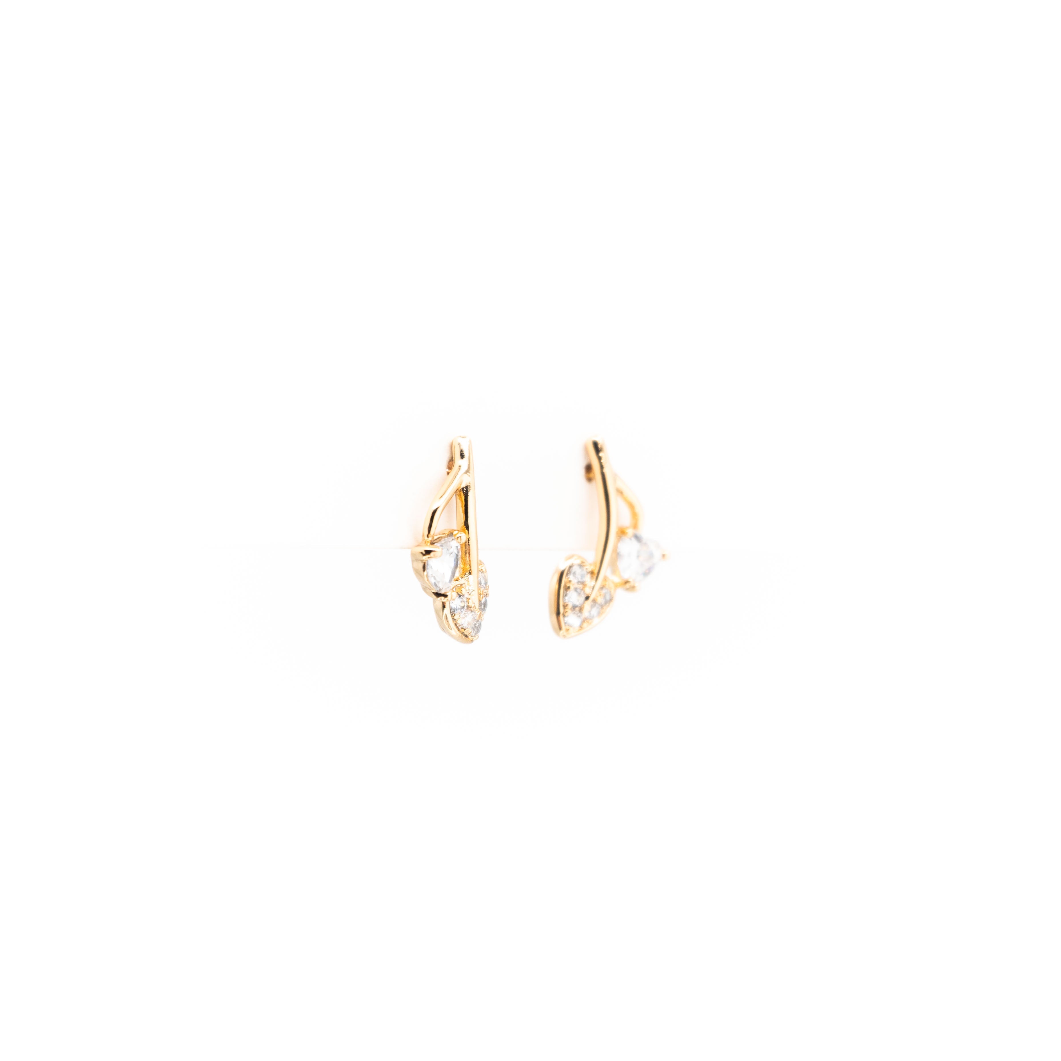 Aretes De Ramas De Corazón Strass