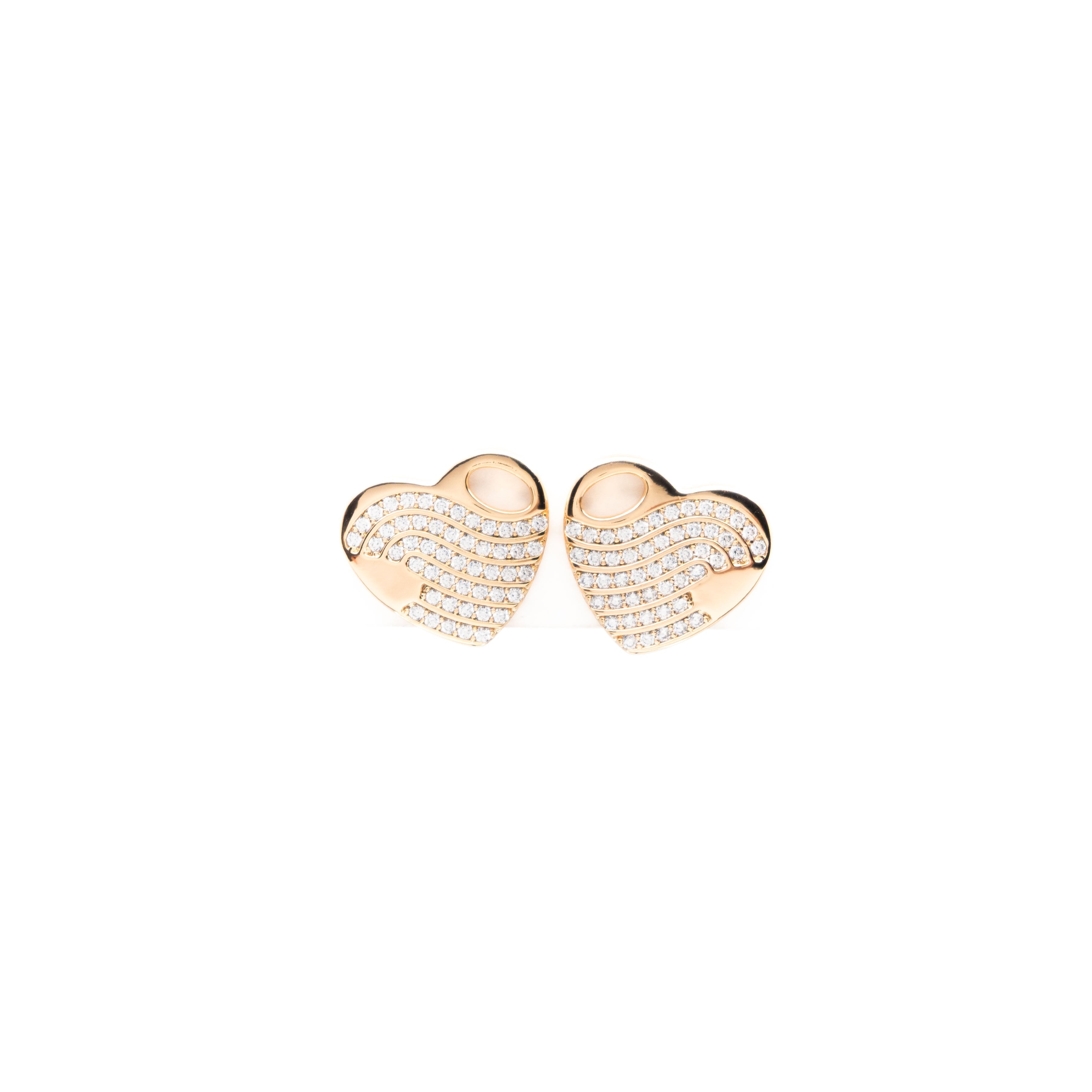 Aretes De Corazón Con Strass