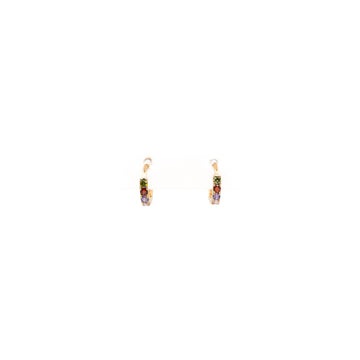 Aretes De Argolla Con Circonia De Colores