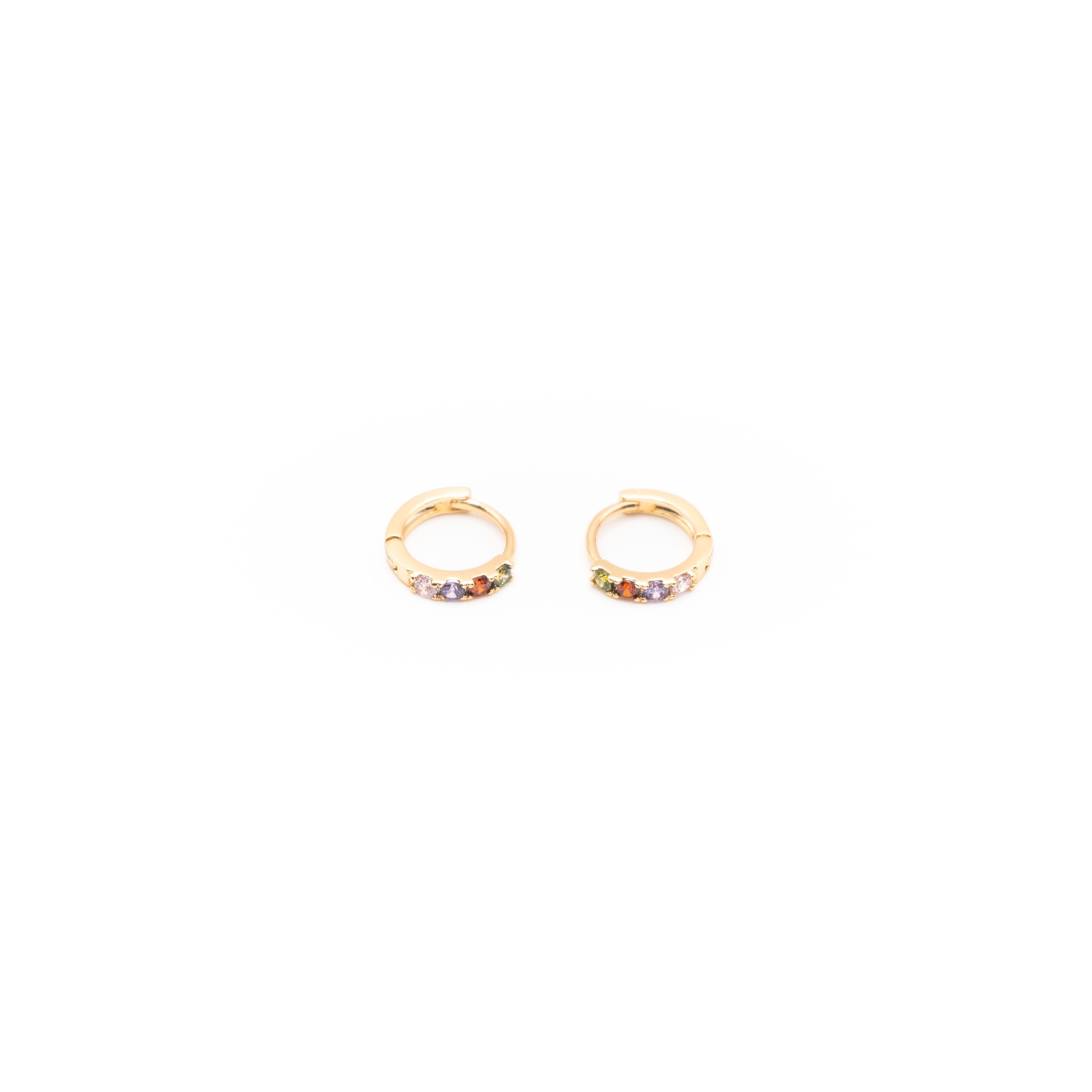 Aretes De Argolla Con Circonia De Colores