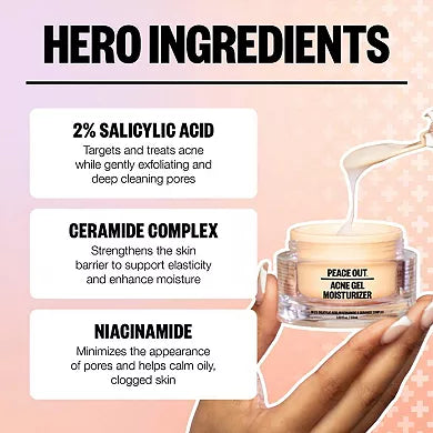 Peace Out 2% Salicylic Acid Acne Gel Moisturizer