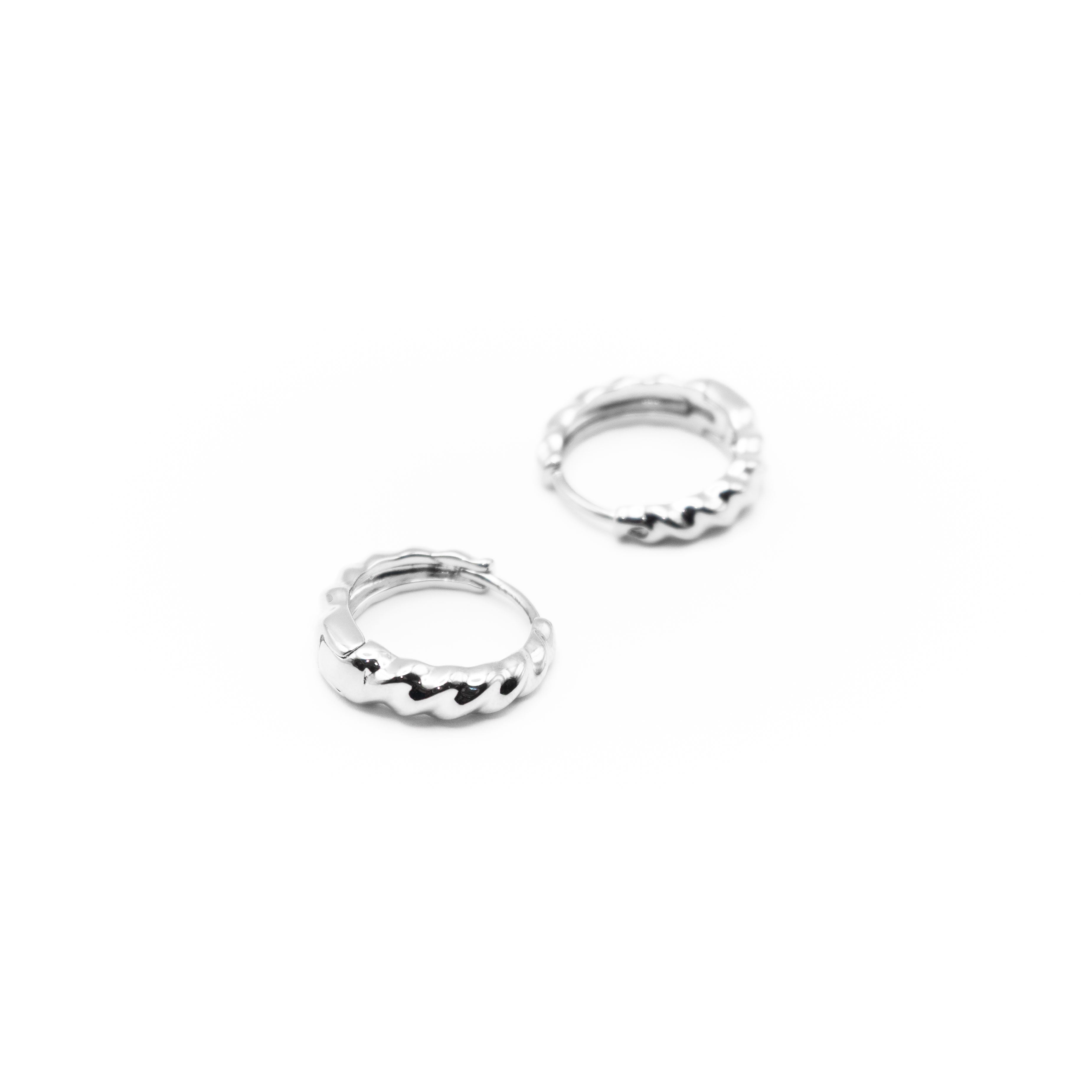 Aretes De Argolla Ondulado