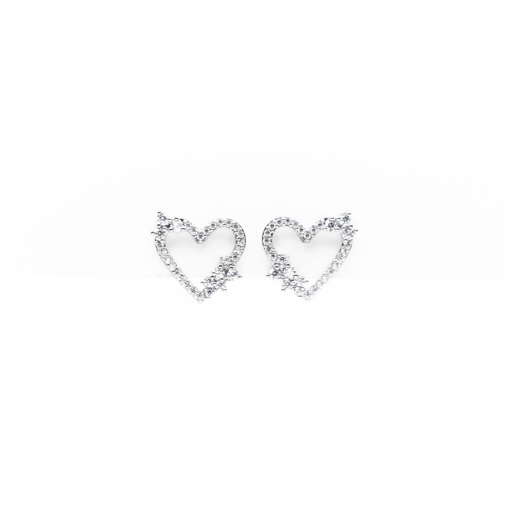 Aretes De Corazón Con Strass