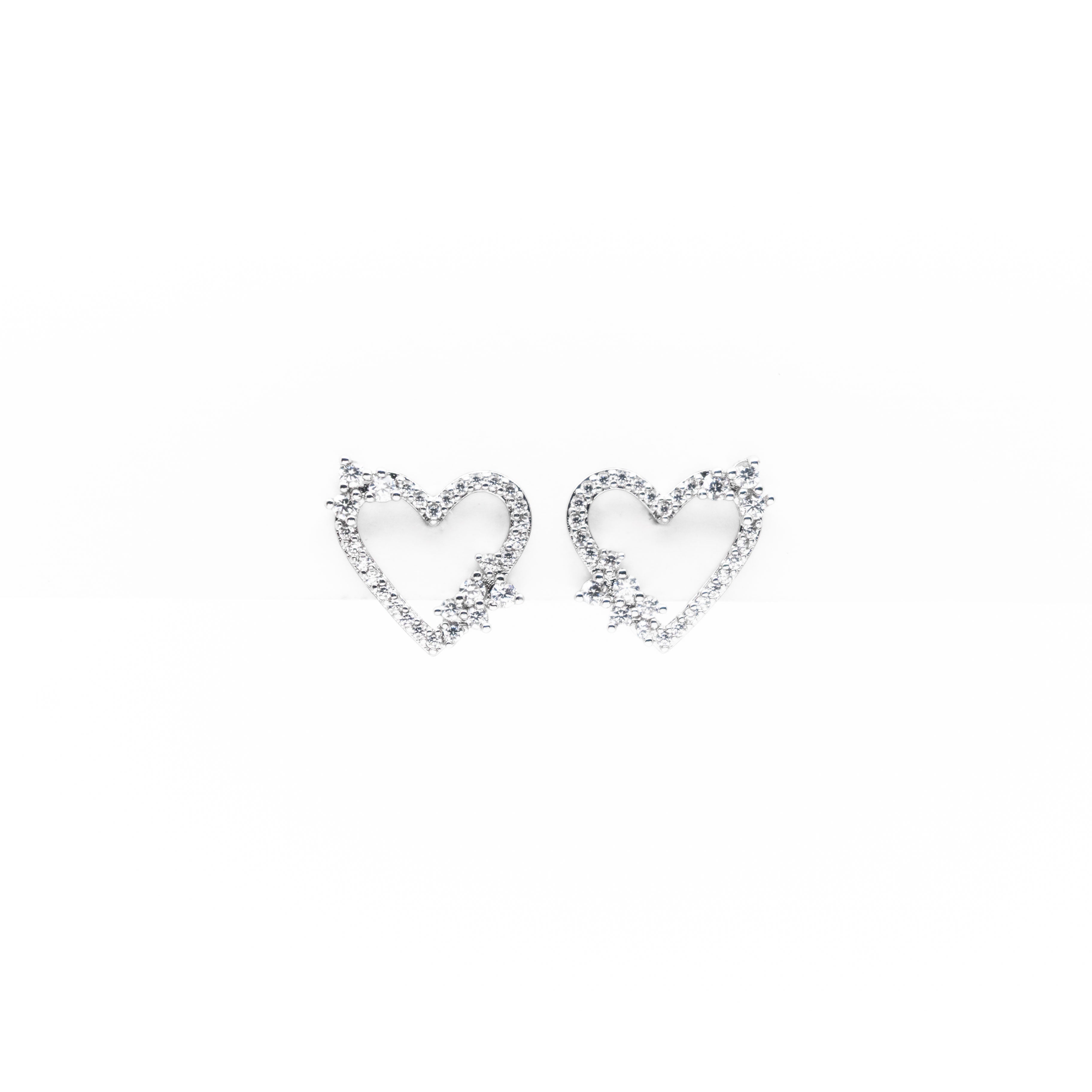 Aretes De Corazón Con Strass