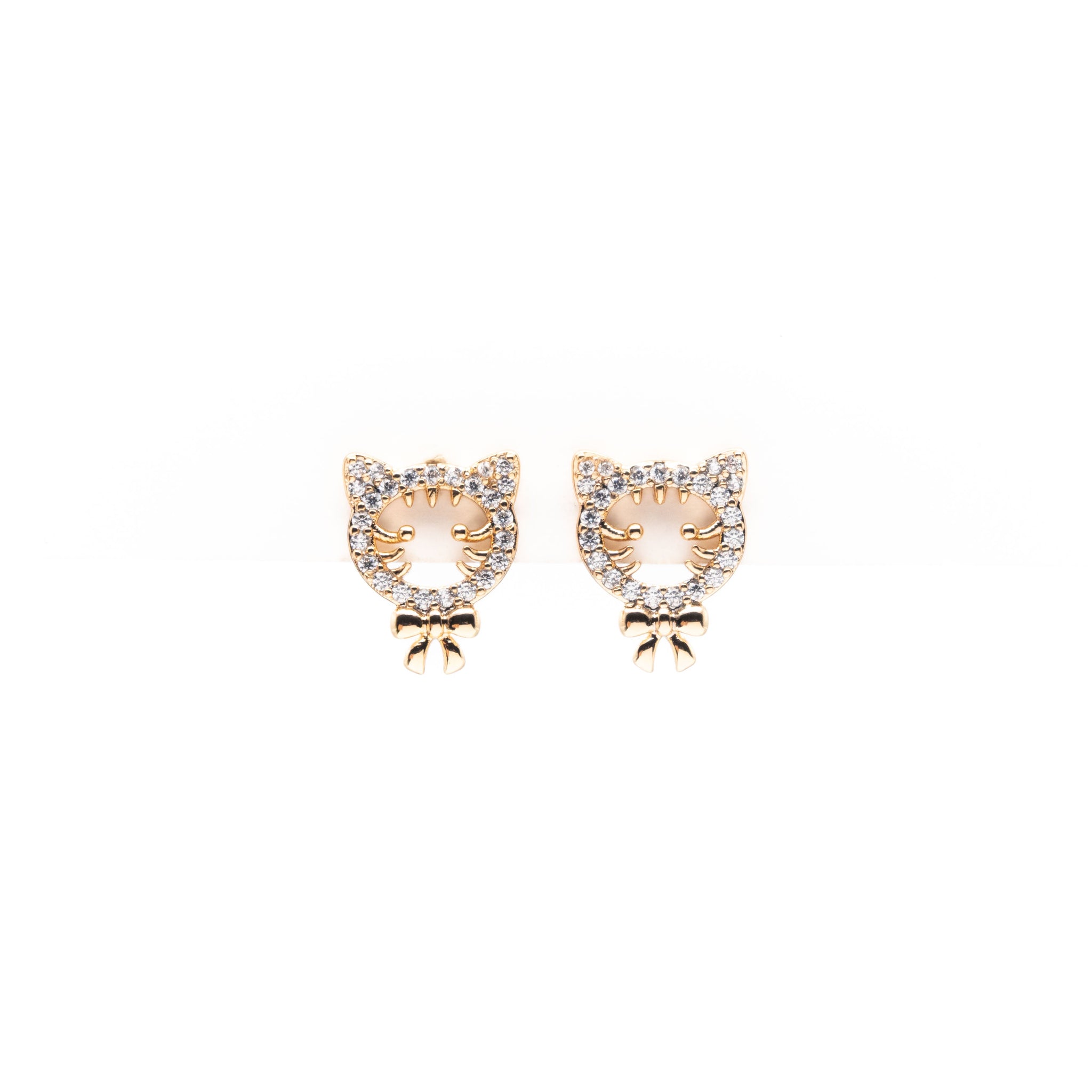 Aretes De Gato Con Moño