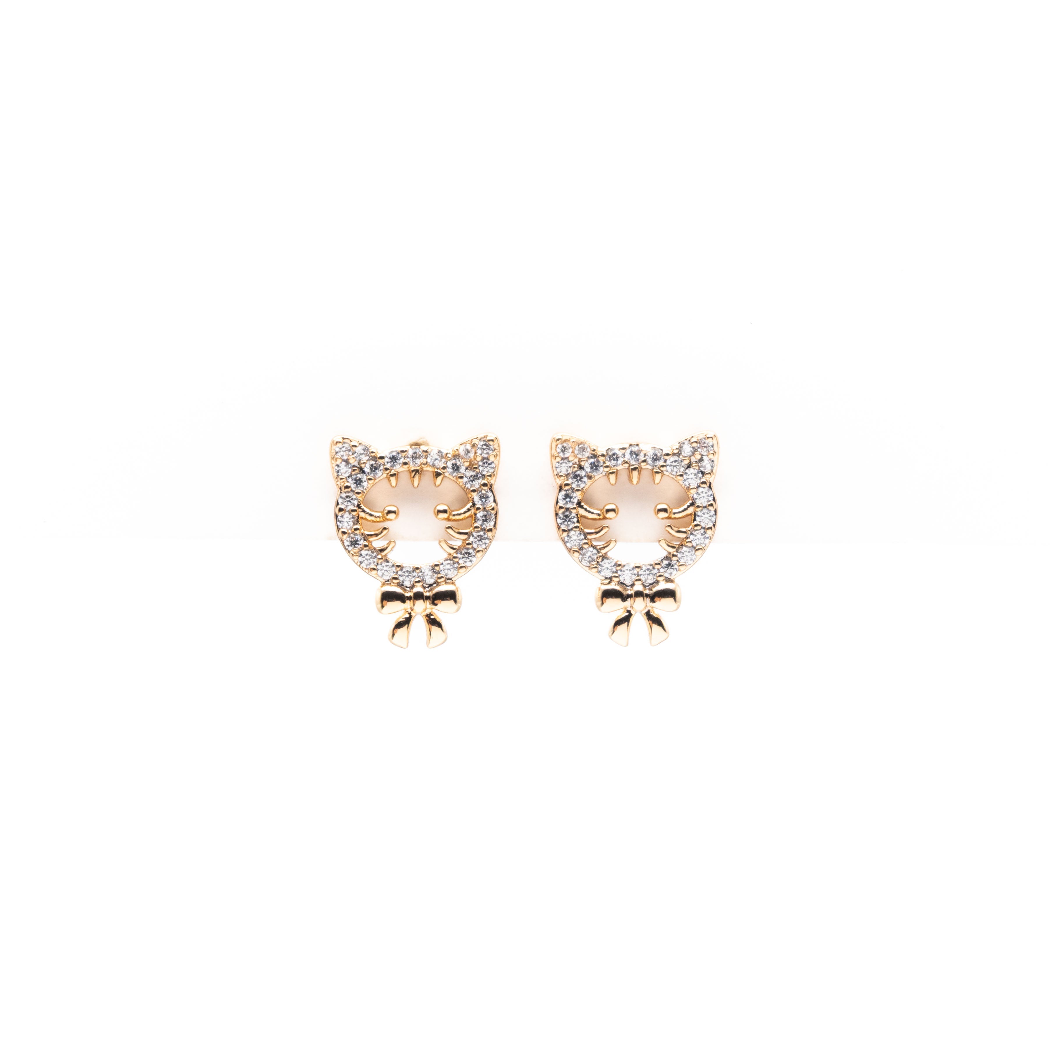 Aretes De Gato Con Moño