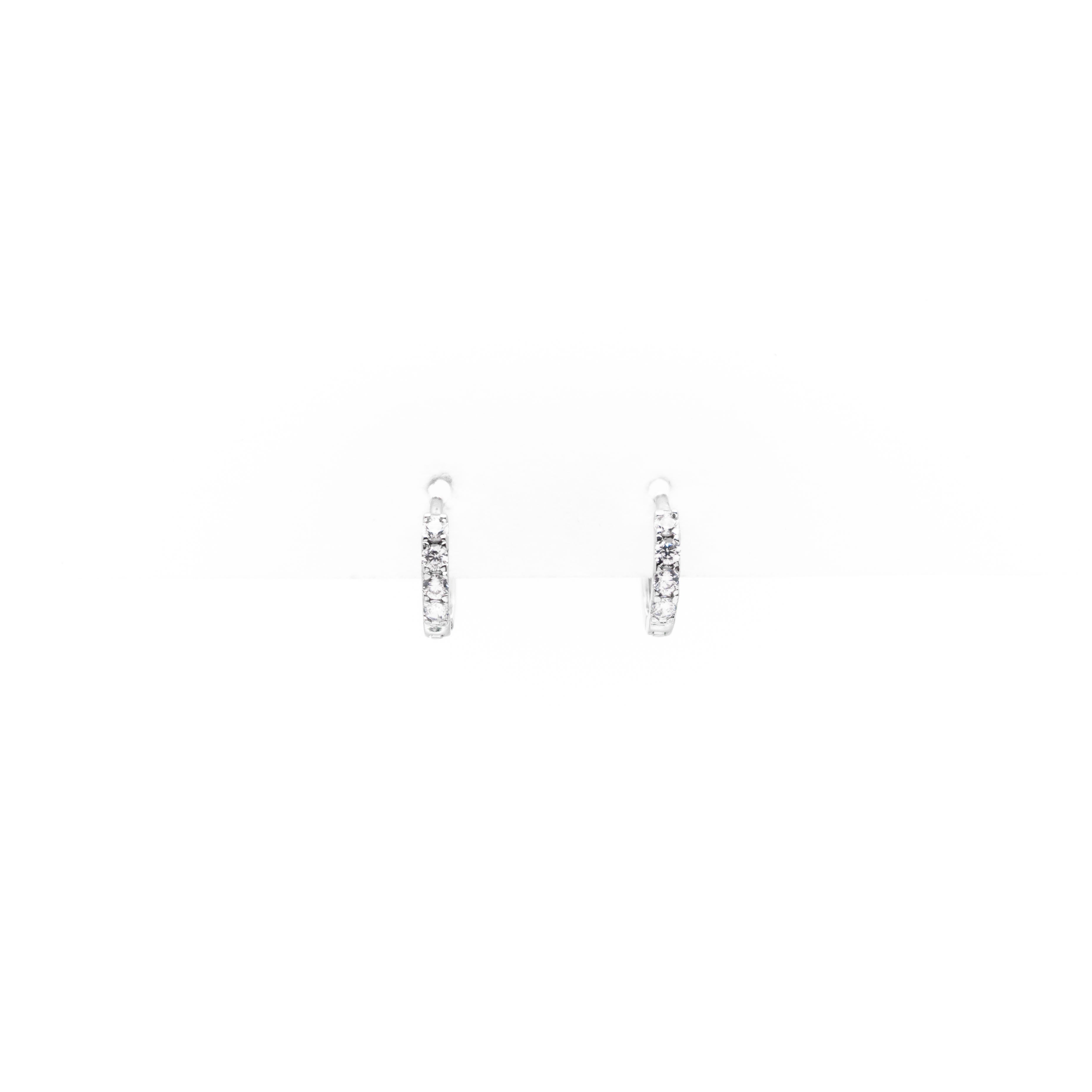 Aretes De Argolla Pequeños Strass