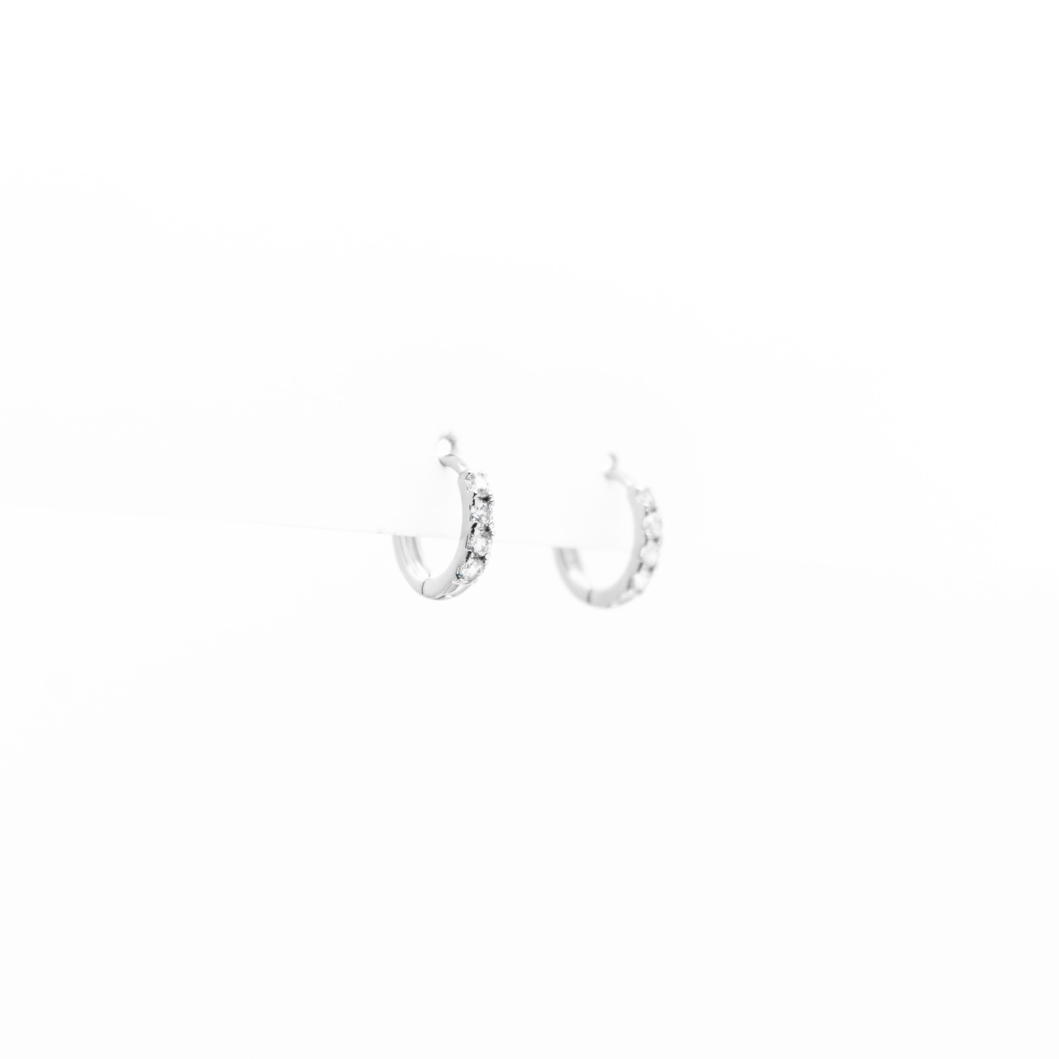 Aretes De Argolla Pequeños Strass