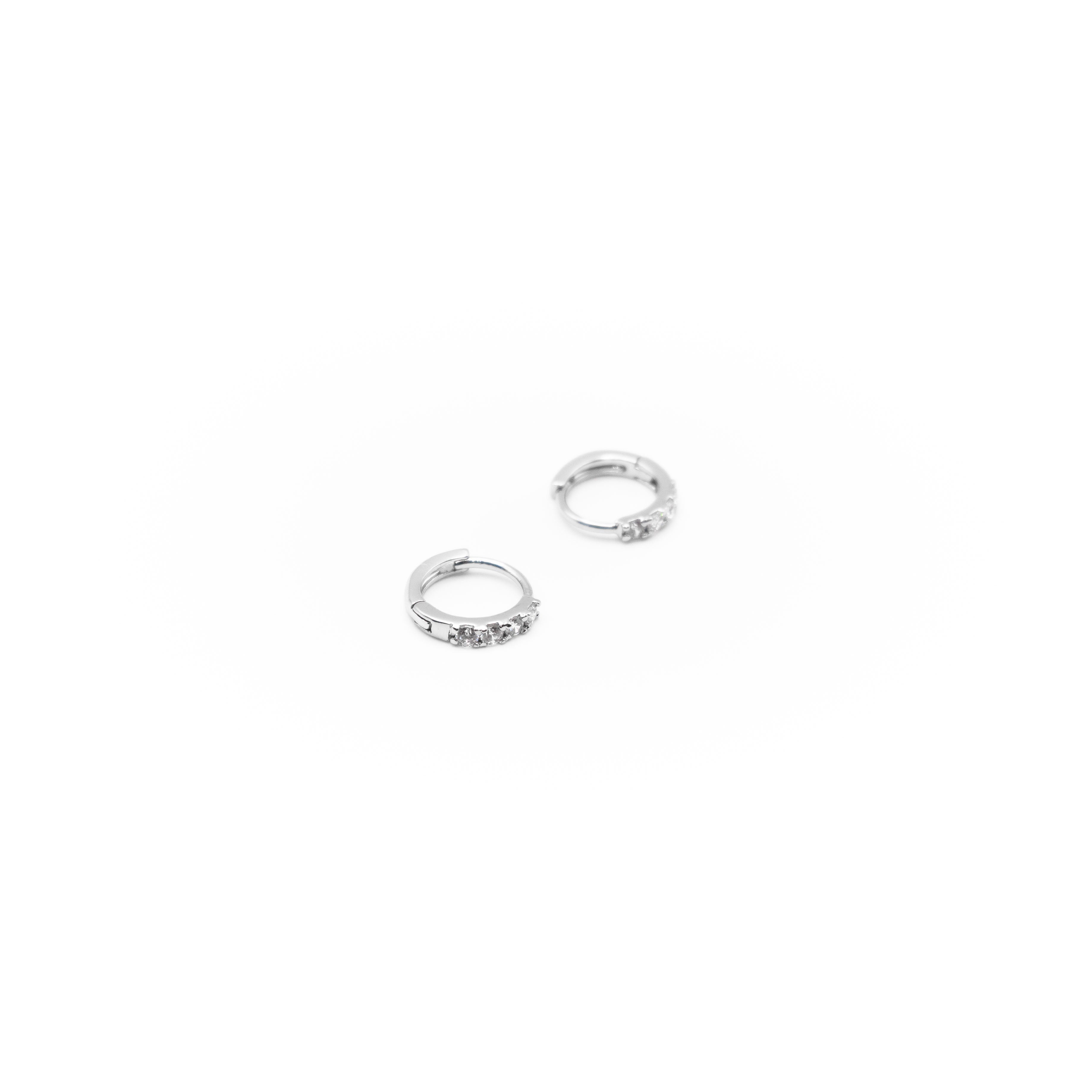 Aretes De Argolla Pequeños Strass