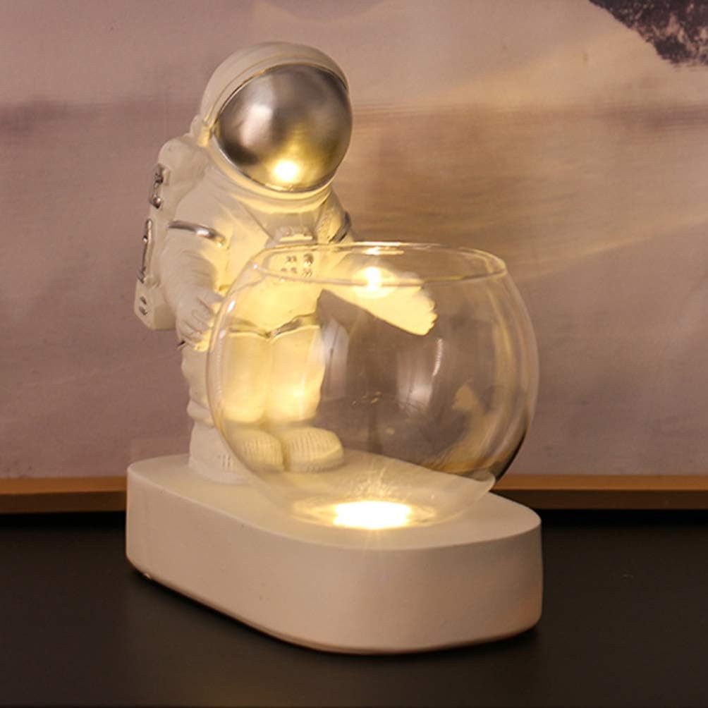 Maceta de astronauta con lámpara